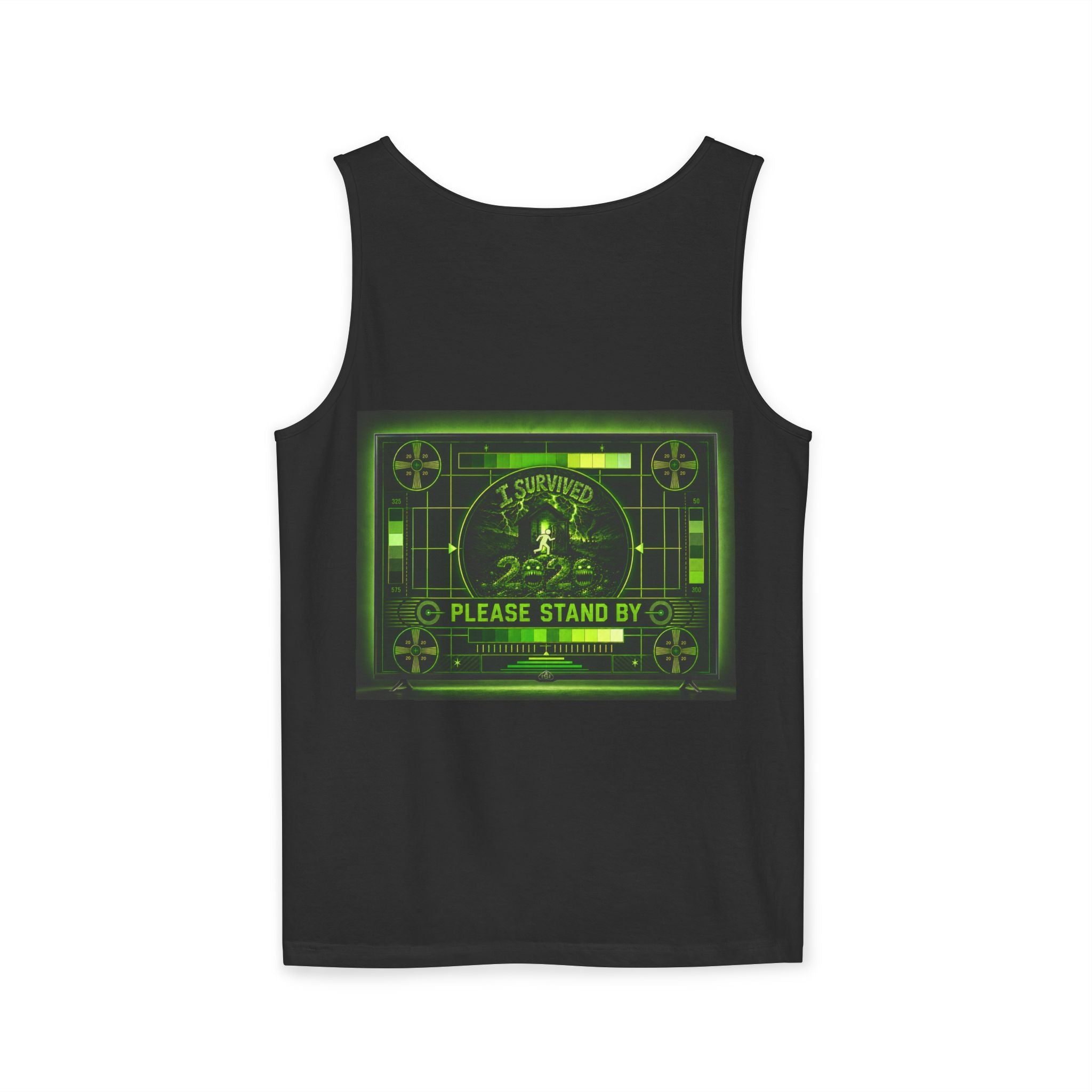 I Survived 2020 — "Please Stand By" Test Pattern Toxic Signal Tee Summer Premiere Unisex Garment-Dyed Tank Top