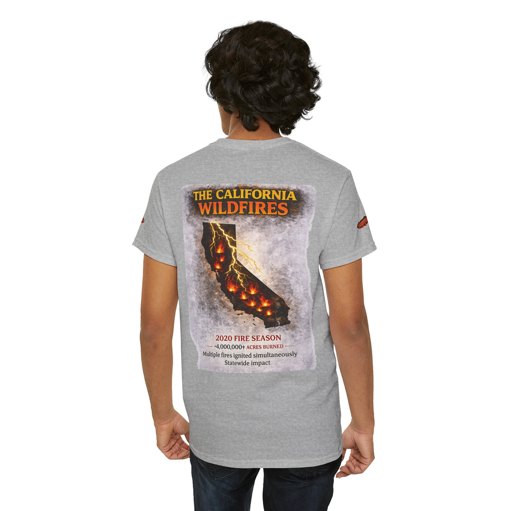 I Survived 2020 — WILDFIRES S2:E3: Director's Cut Special Edition "The California Wildfires" Memorial Unisex Heavy Cotton Tee