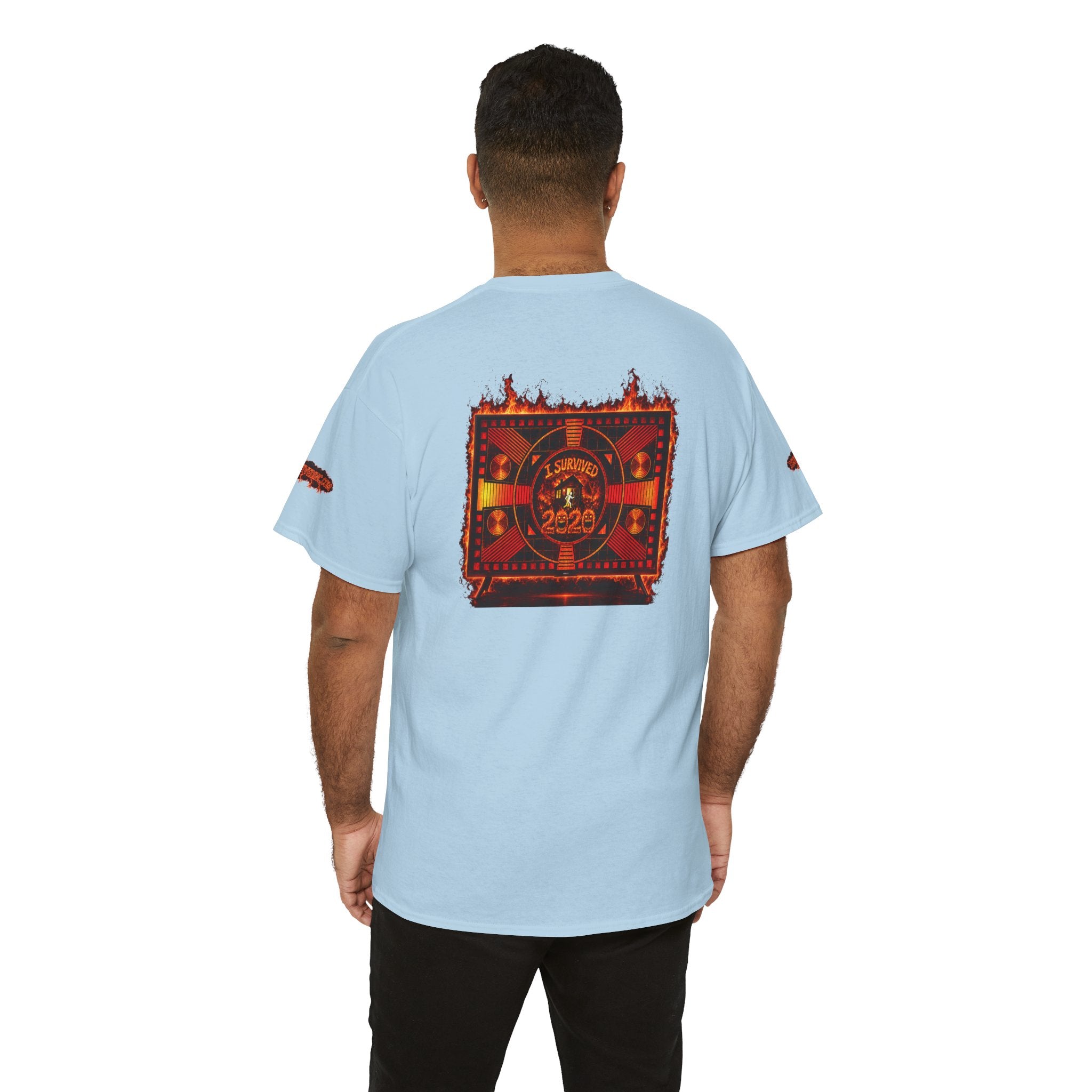 I Survived 2020 — "Please Stand By" Test Pattern Tee Wildfire Signal Special Edition Summer Premiere Unisex Heavy Cotton Tee