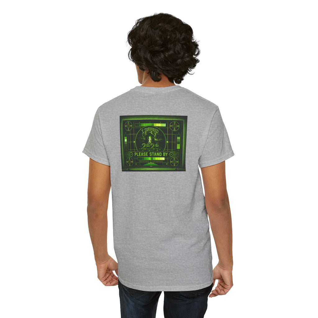 I Survived 2020 — "Please Stand By" Test Pattern Toxic Signal Tee Summer Premiere Unisex Heavy Cotton Tee