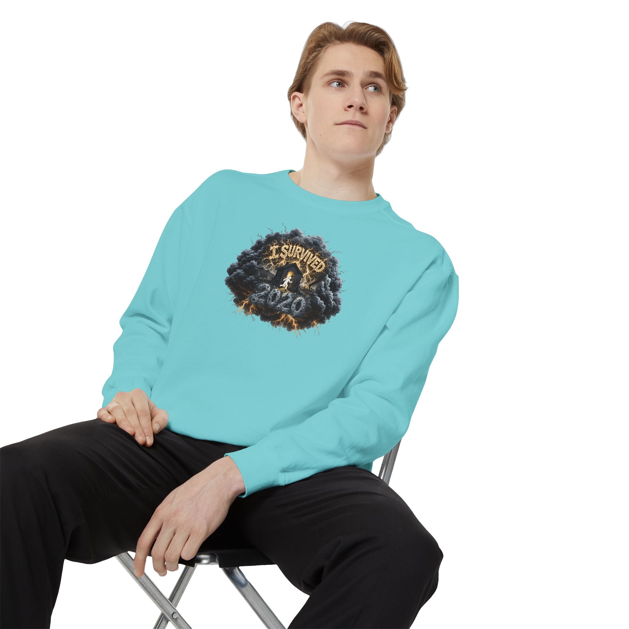 I Survived 2020 — Original PILOT Design: Director's Cut Unisex Garment-Dyed Sweatshirt