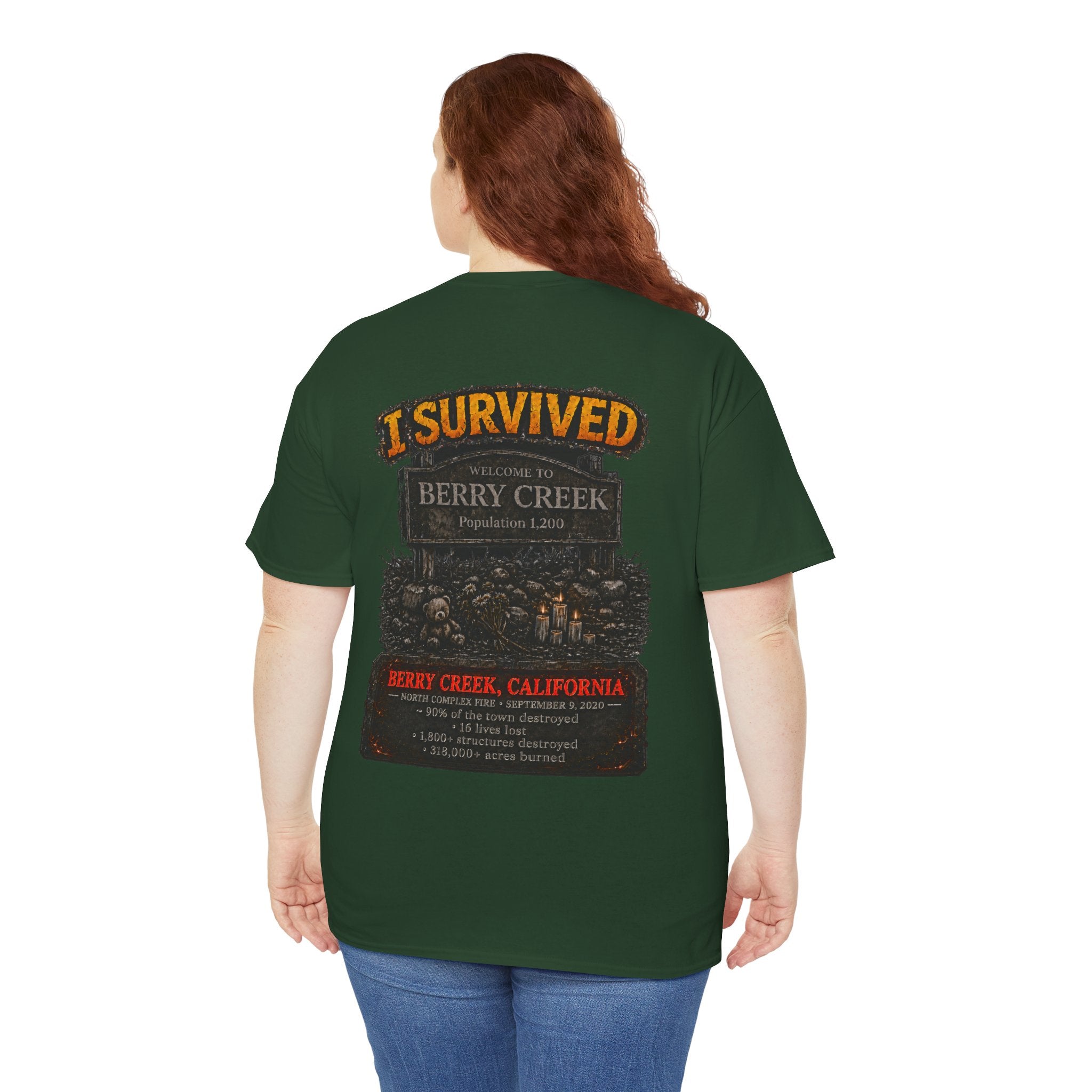 I Survived 2020 — Director's Cut S2:E1 "Berry Creek" | Wildfire Edition Memorial Unisex Heavy Cotton Tee