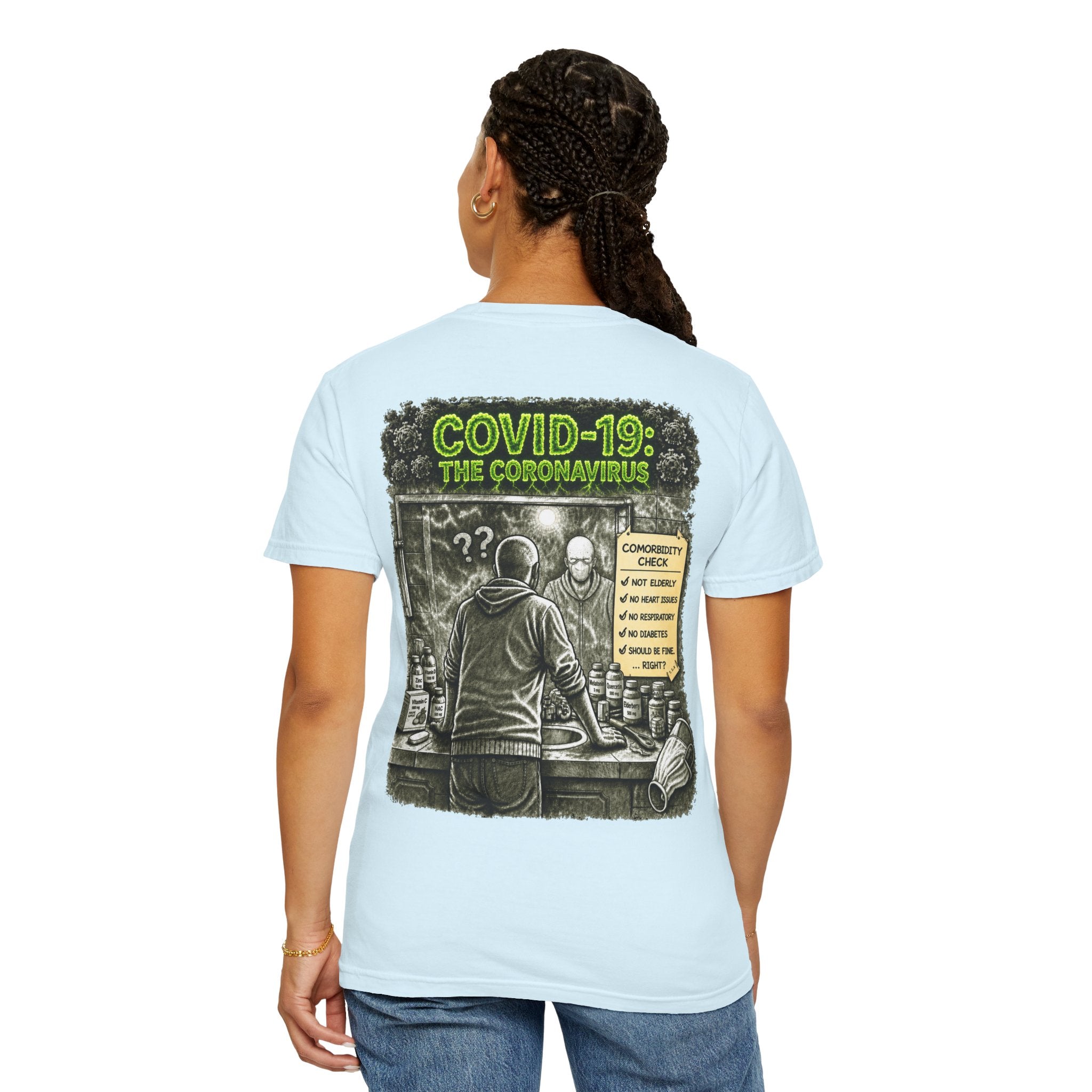 Sobreviví al 2020 — T1:E1 "COVID-19: El Coronavirus" | Camiseta unisex teñida de una pieza, Edición Pandemia