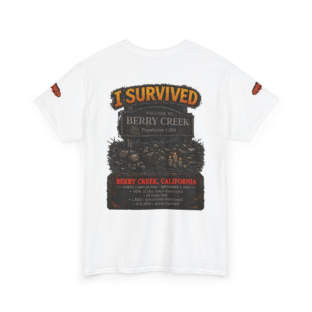 I Survived 2020 — Director's Cut S2:E1 "Berry Creek" | Wildfire Edition Memorial Unisex Heavy Cotton Tee (SPECIAL EDITION)