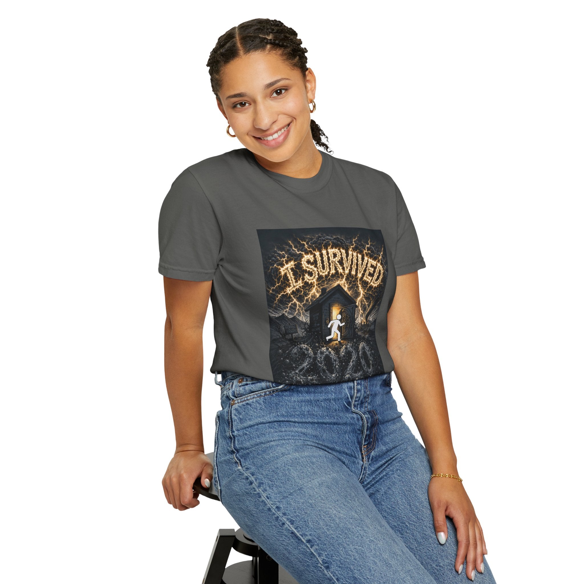 I Survived 2020 — Original Design Teaser Tee | Season 1 Premiere Drop Unisex Garment-Dyed T-shirt