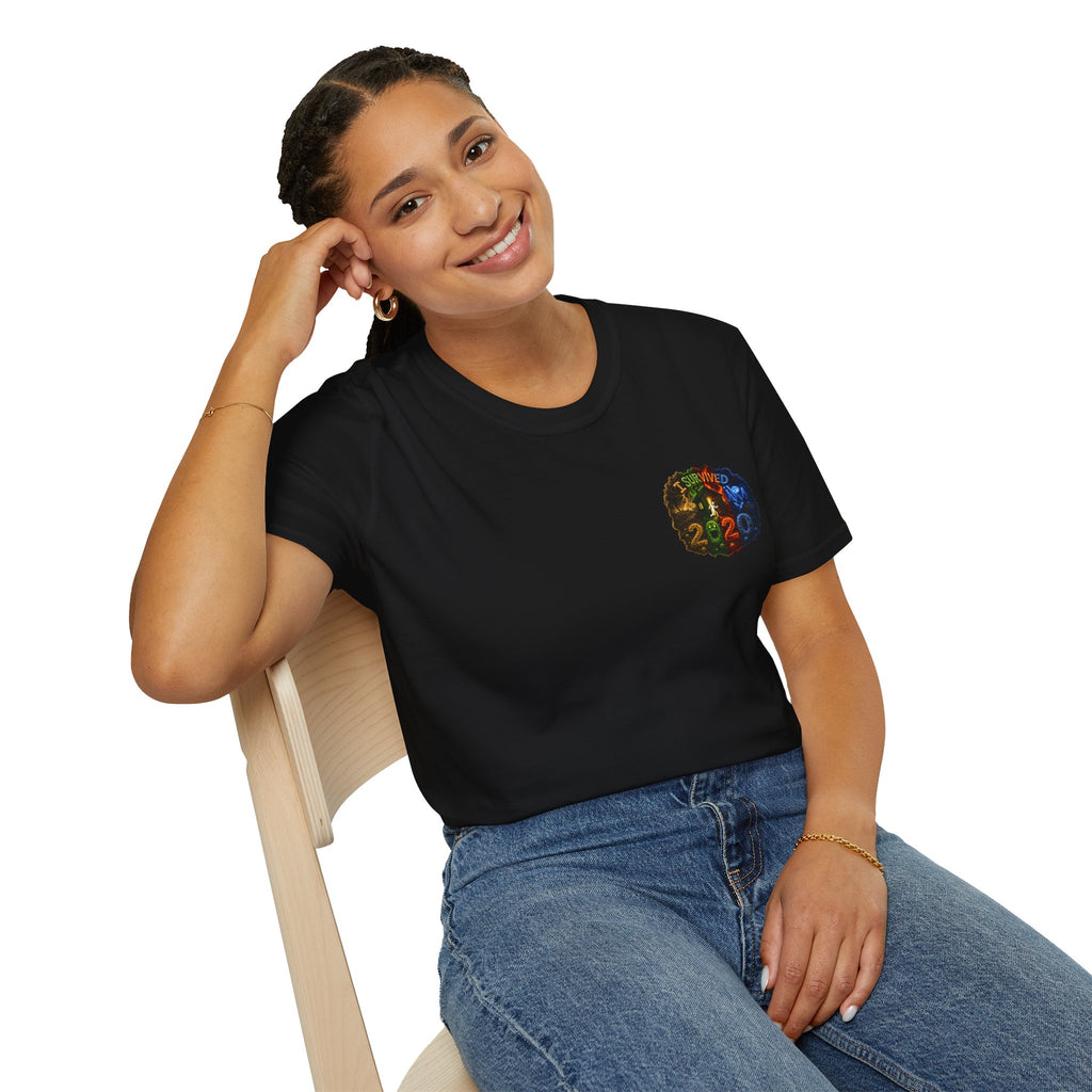 I Survived 2020 — "No Signal" Test Pattern Tee Alien Broadcast Finale Summer Premiere Unisex Softstyle T-Shirt