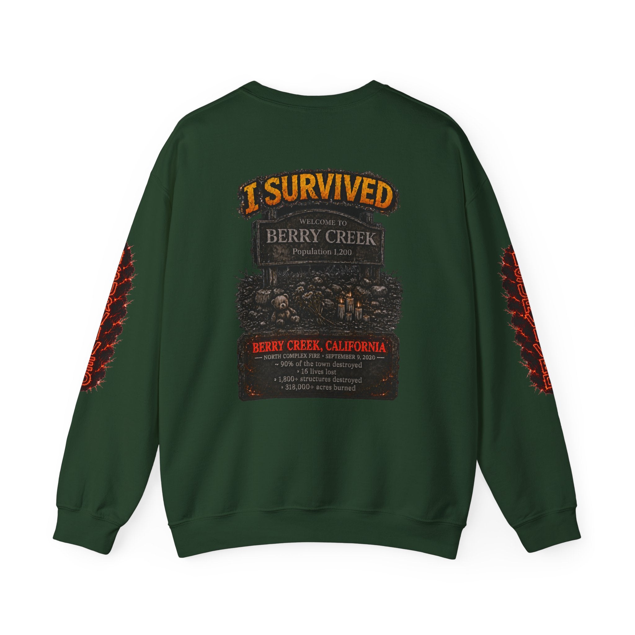 I Survived 2020 — Director's Cut S2:E1 "Berry Creek" | Wildfire Edition Memorial Unisex Heavy Blend™ Crewneck Sweatshirt