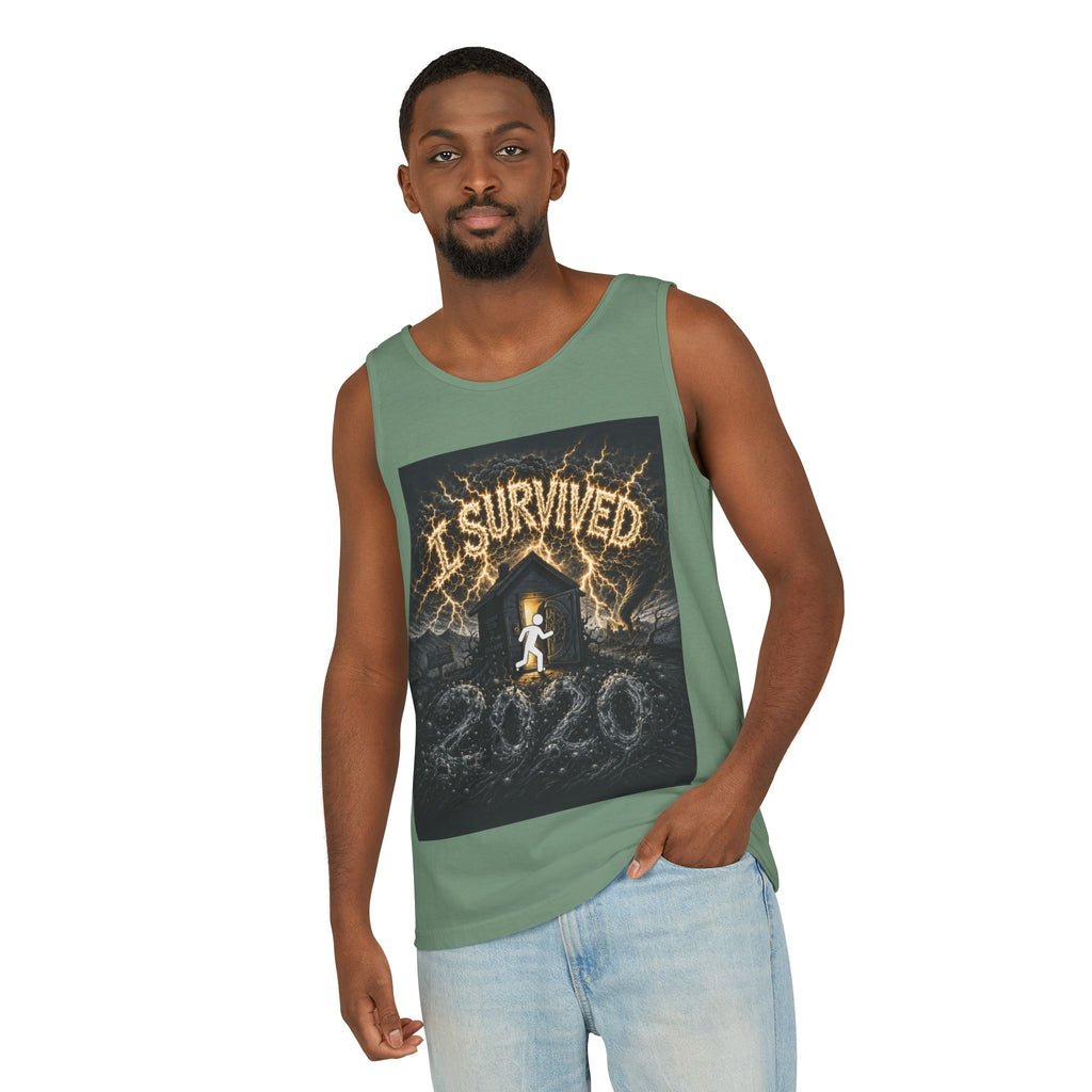 I Survived 2020 — Original Design Teaser Tee | Season 1 Premiere Drop Unisex Garment-Dyed Tank Top