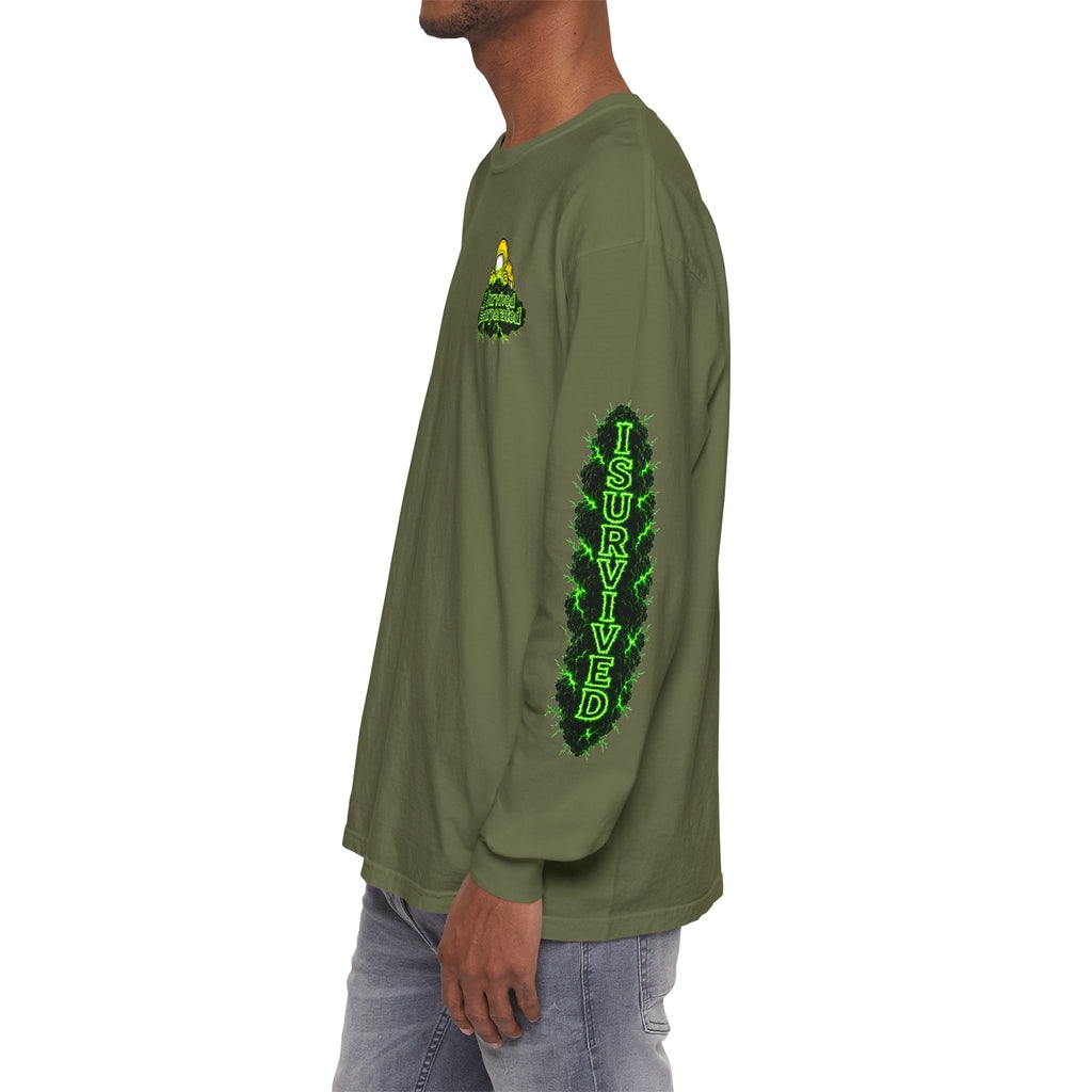 I Survived 2020 — "Please Stand By" Test Pattern Toxic Signal Tee Special Edition Summer Premiere Unisex Garment-Dyed Long Sleeve T-Shirt
