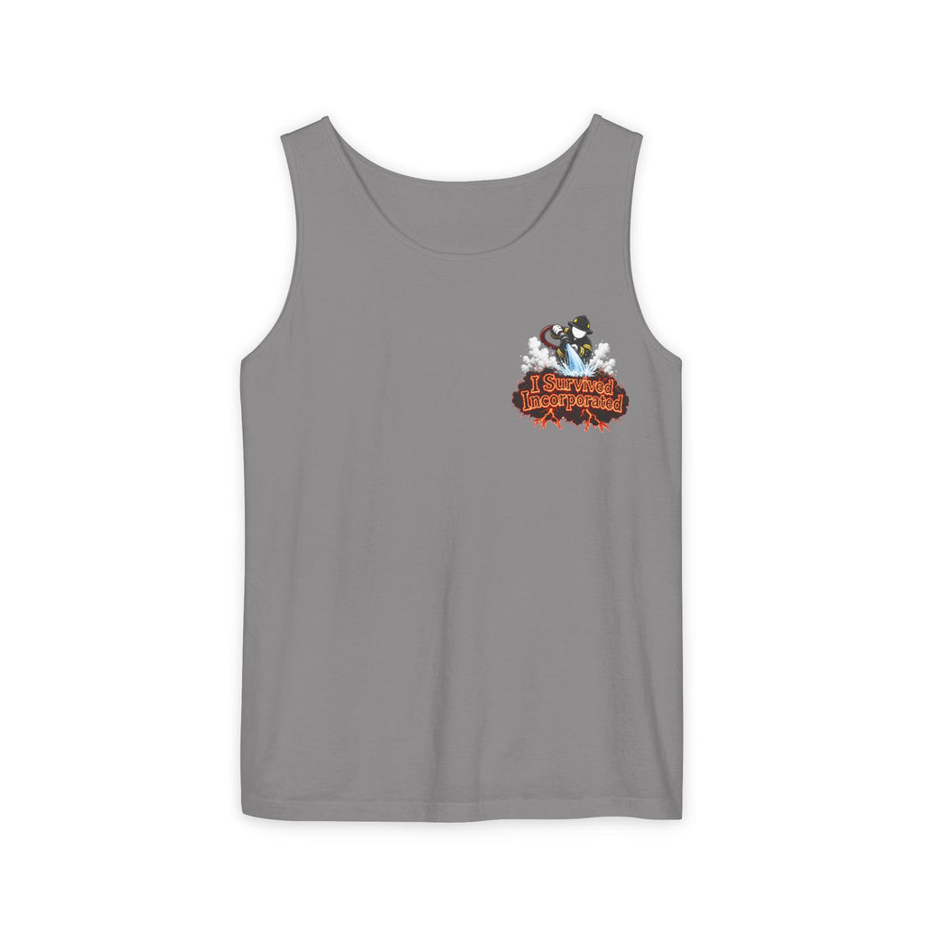 I Survived 2020 — "Please Stand By" Test Pattern Tee Wildfire Signal Edition Summer Premiere Unisex Garment-Dyed Tank Top