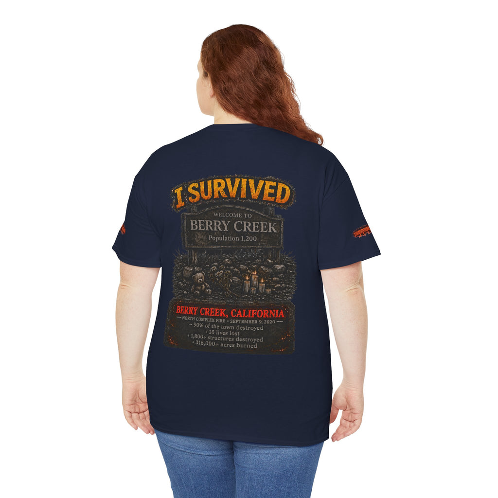 I Survived 2020 — Director's Cut S2:E1 "Berry Creek" | Wildfire Edition Memorial Unisex Heavy Cotton Tee (SPECIAL EDITION)