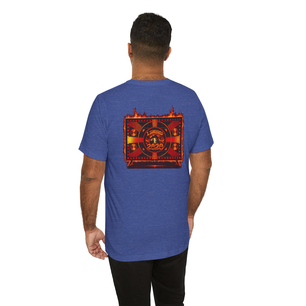 I Survived 2020 — "Please Stand By" Test Pattern Tee Wildfire Signal Edition Summer Premiere Unisex Jersey Short Sleeve Tee