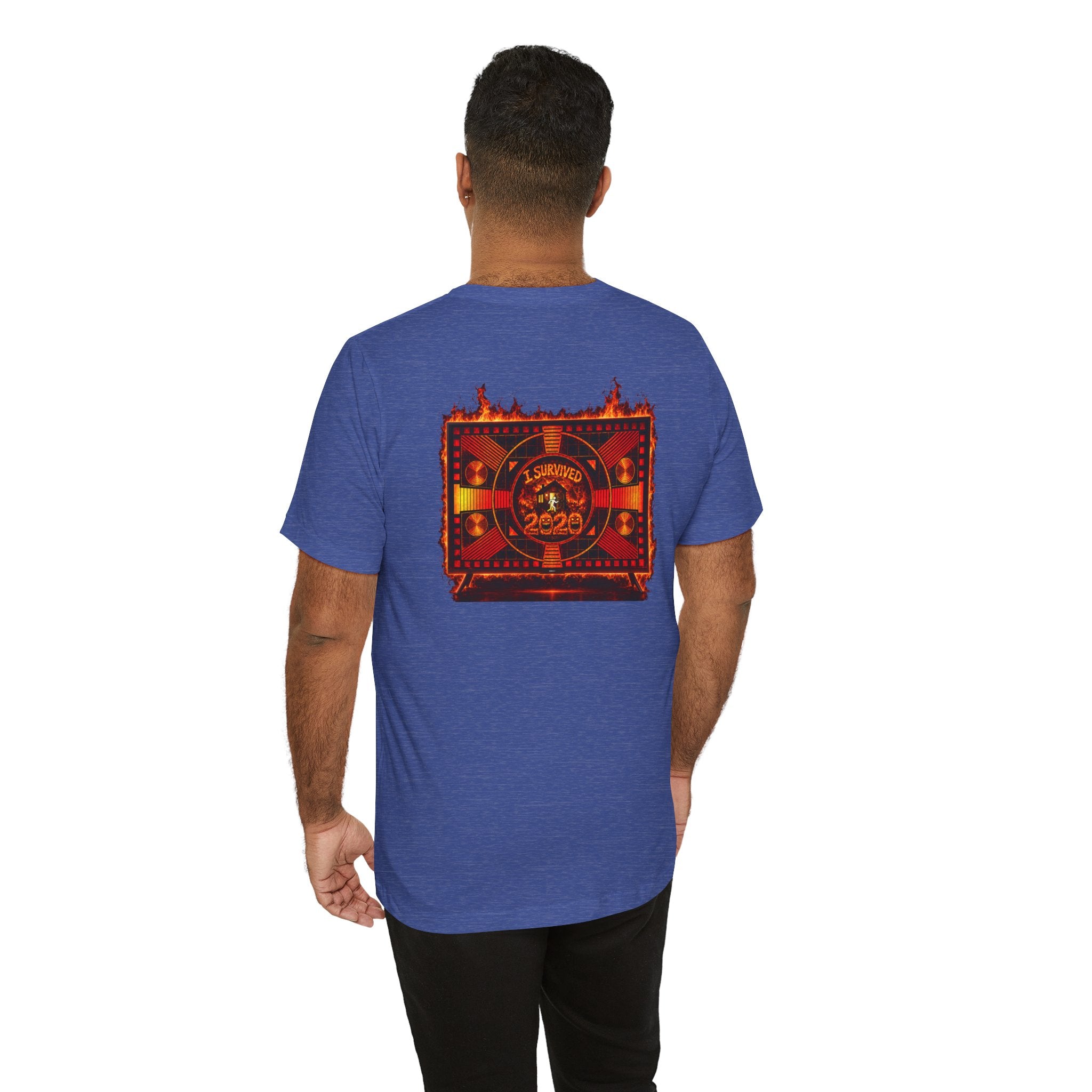 I Survived 2020 — "Please Stand By" Test Pattern Tee Wildfire Signal Edition Summer Premiere Unisex Jersey Short Sleeve Tee
