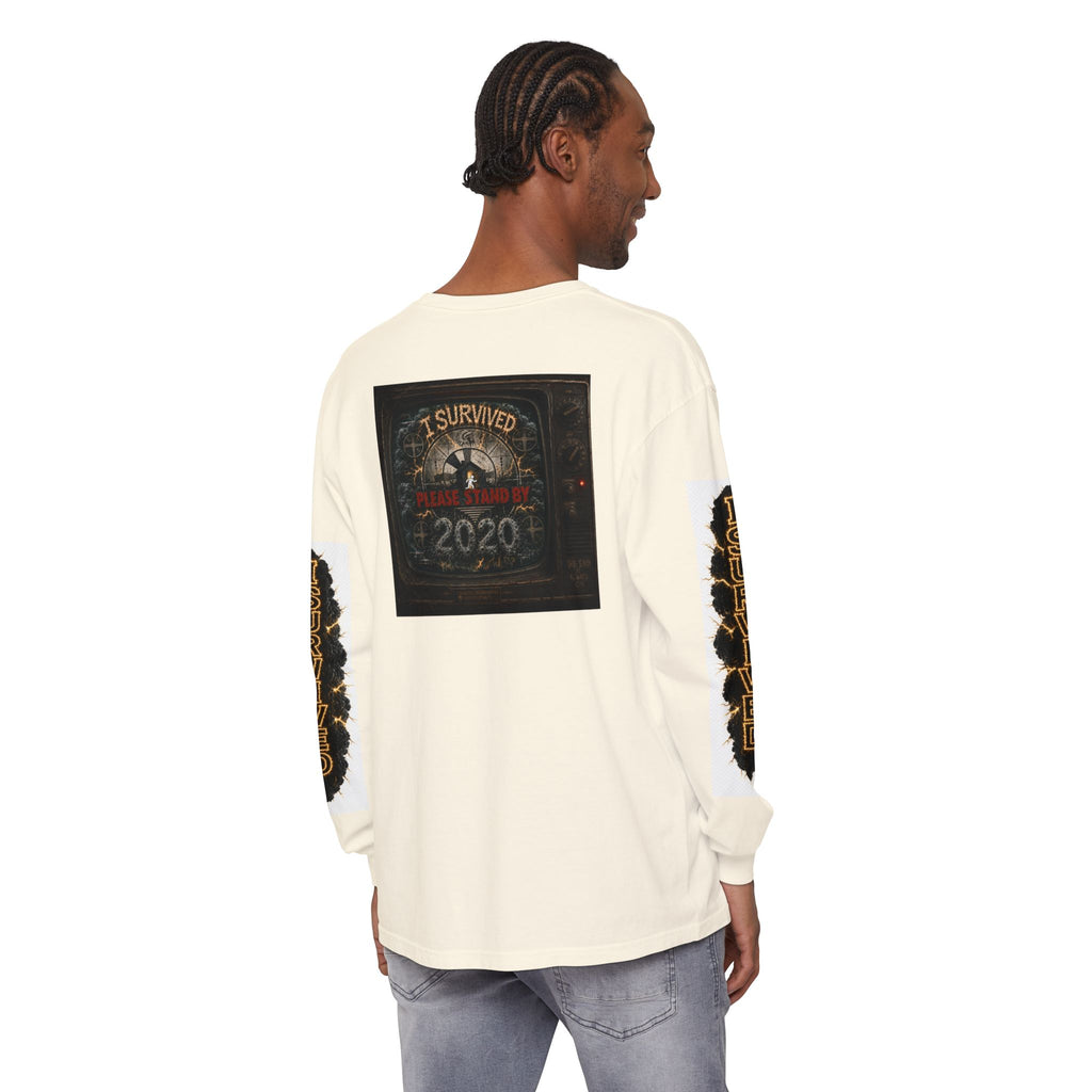 I Survived 2020 — "Please Stand By" Test Pattern Tee Special Edition Summer Premier Unisex Garment-Dyed Long Sleeve T-Shirt