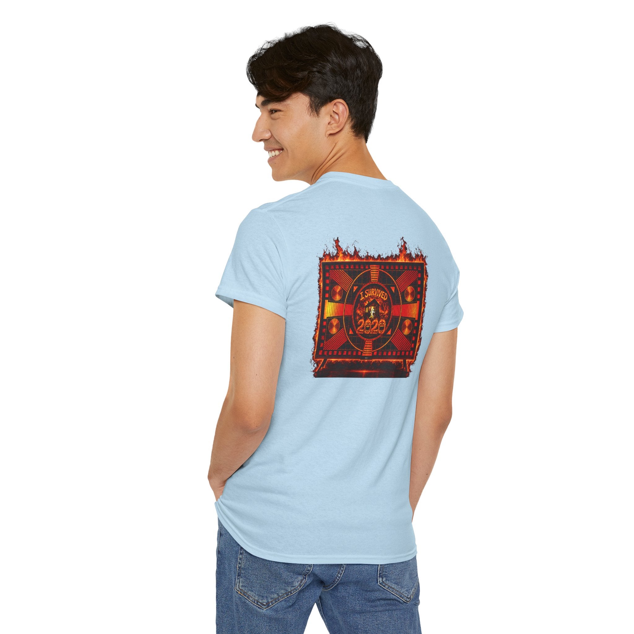 I Survived 2020 — "Please Stand By" Test Pattern Tee Wildfire Signal Edition Summer Premiere Unisex Heavy Cotton Tee