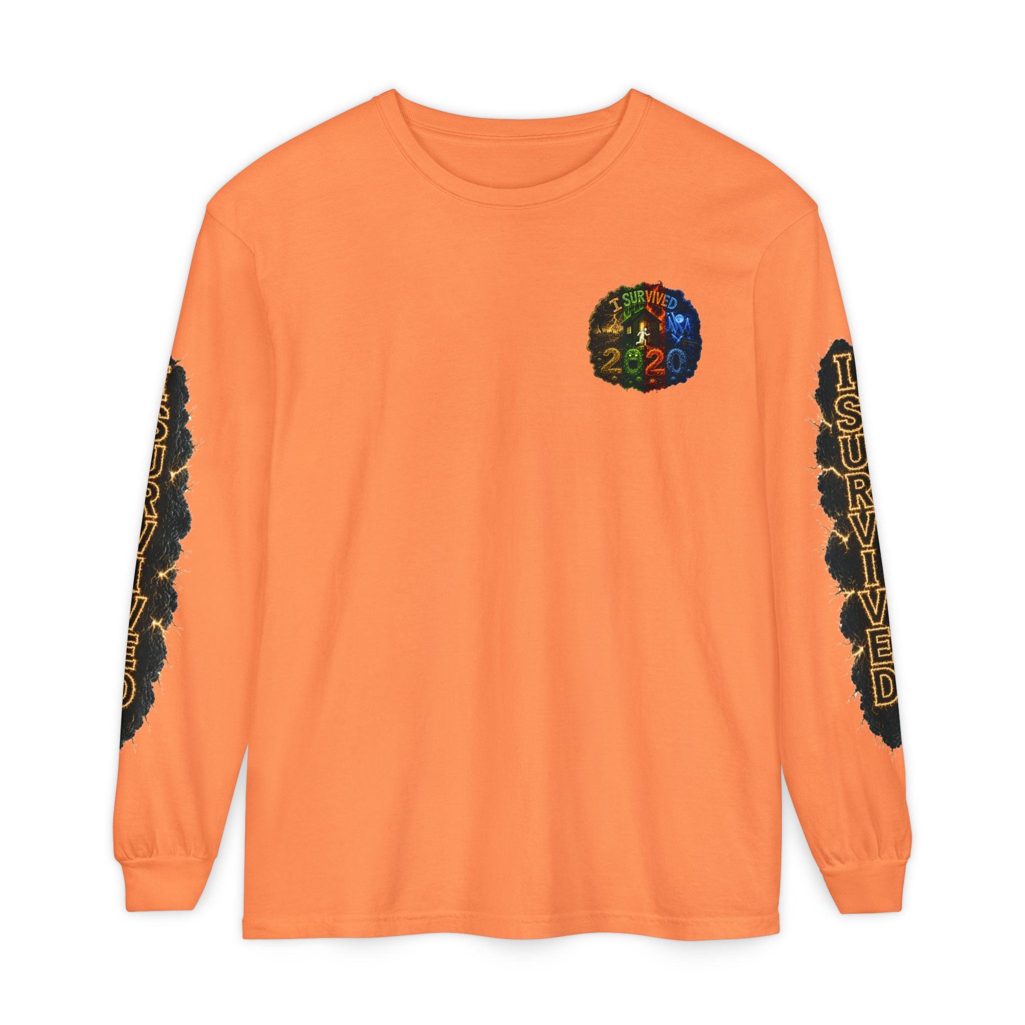 I Survived 2020 — "No Signal" Test Pattern Tee Special Edition Alien Broadcast Finale Summer Premiere Unisex Garment-Dyed Long Sleeve T-Shirt