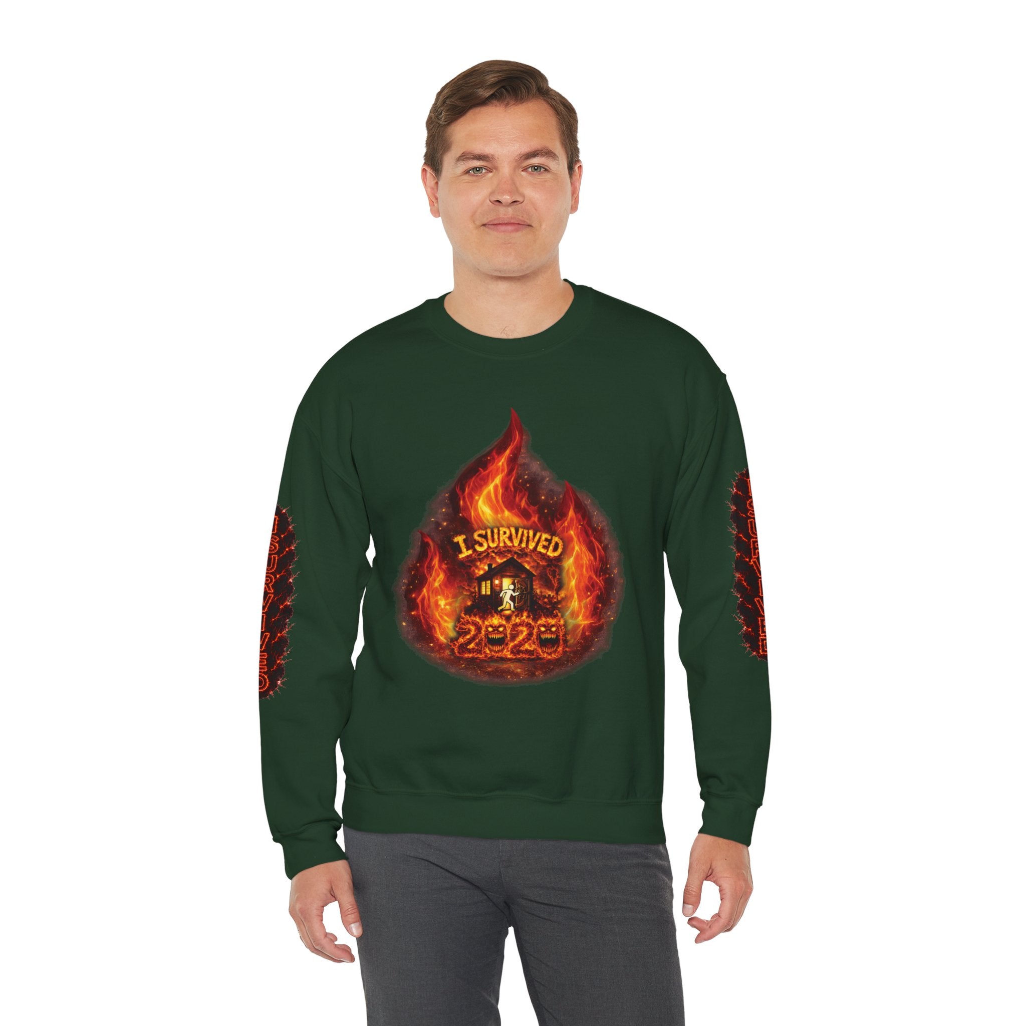 I Survived 2020 — Director's Cut S2:E3 "The California Wildfires" | Wildfire Edition Memorial Unisex Heavy Blend™ Crewneck Sweatshirt