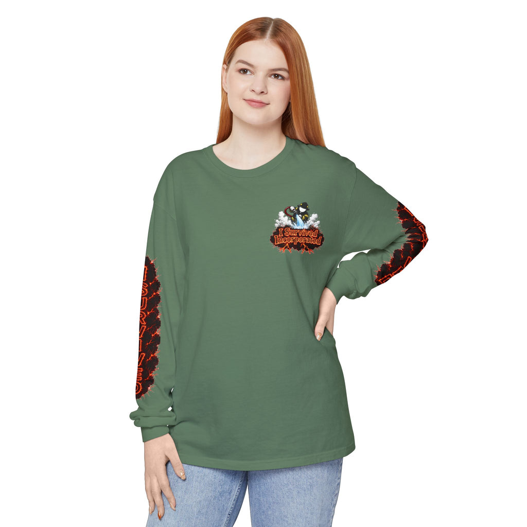 I Survived 2020 — "Please Stand By" Test Pattern Tee Special Edition Wildfire Signal Edition Summer Premiere Unisex Garment-Dyed Long Sleeve T-Shirt