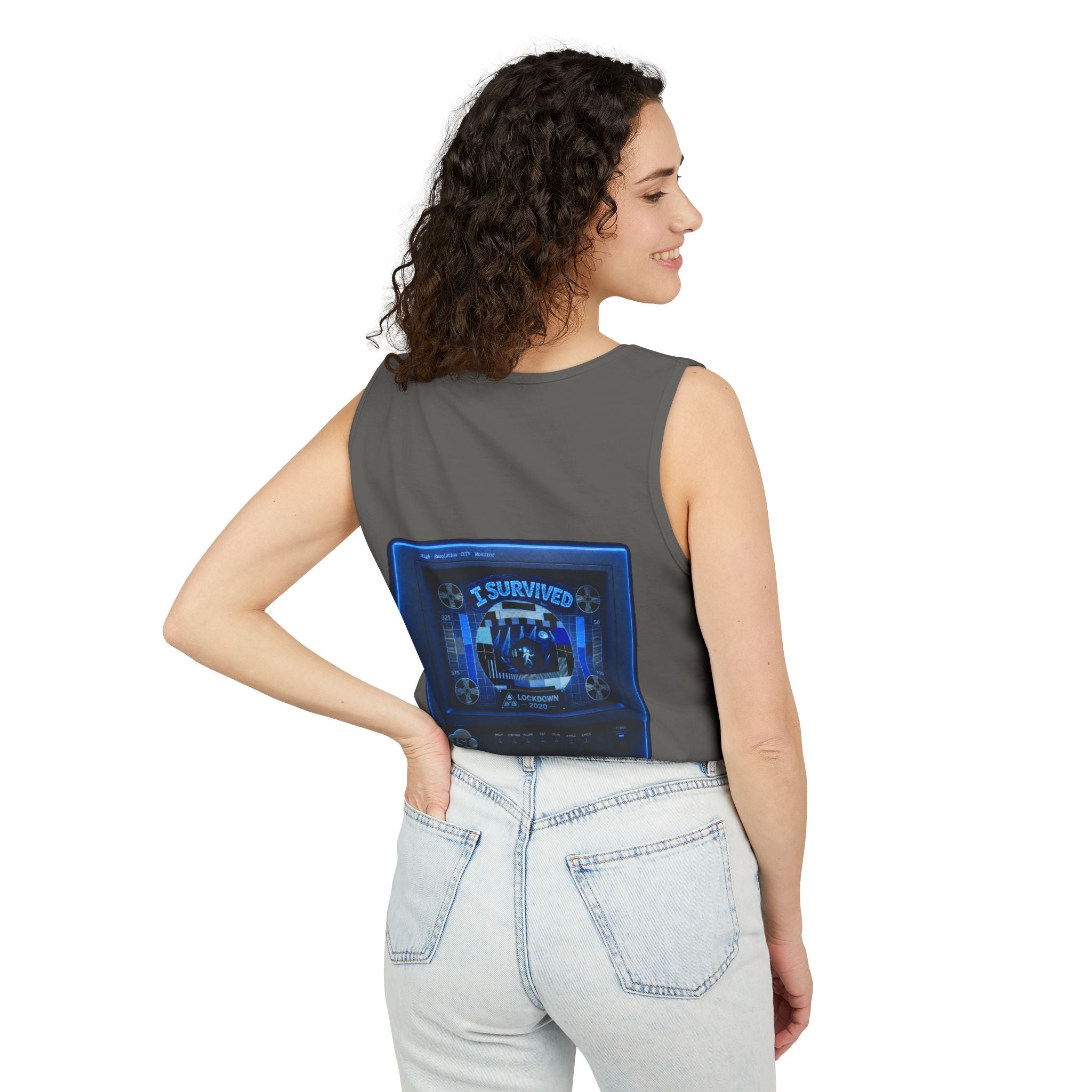 I Survived 2020 — "Please Stand By" Test Pattern Tee Lockdown Special Edition Summer Exclusive Unisex Garment-Dyed Tank Top