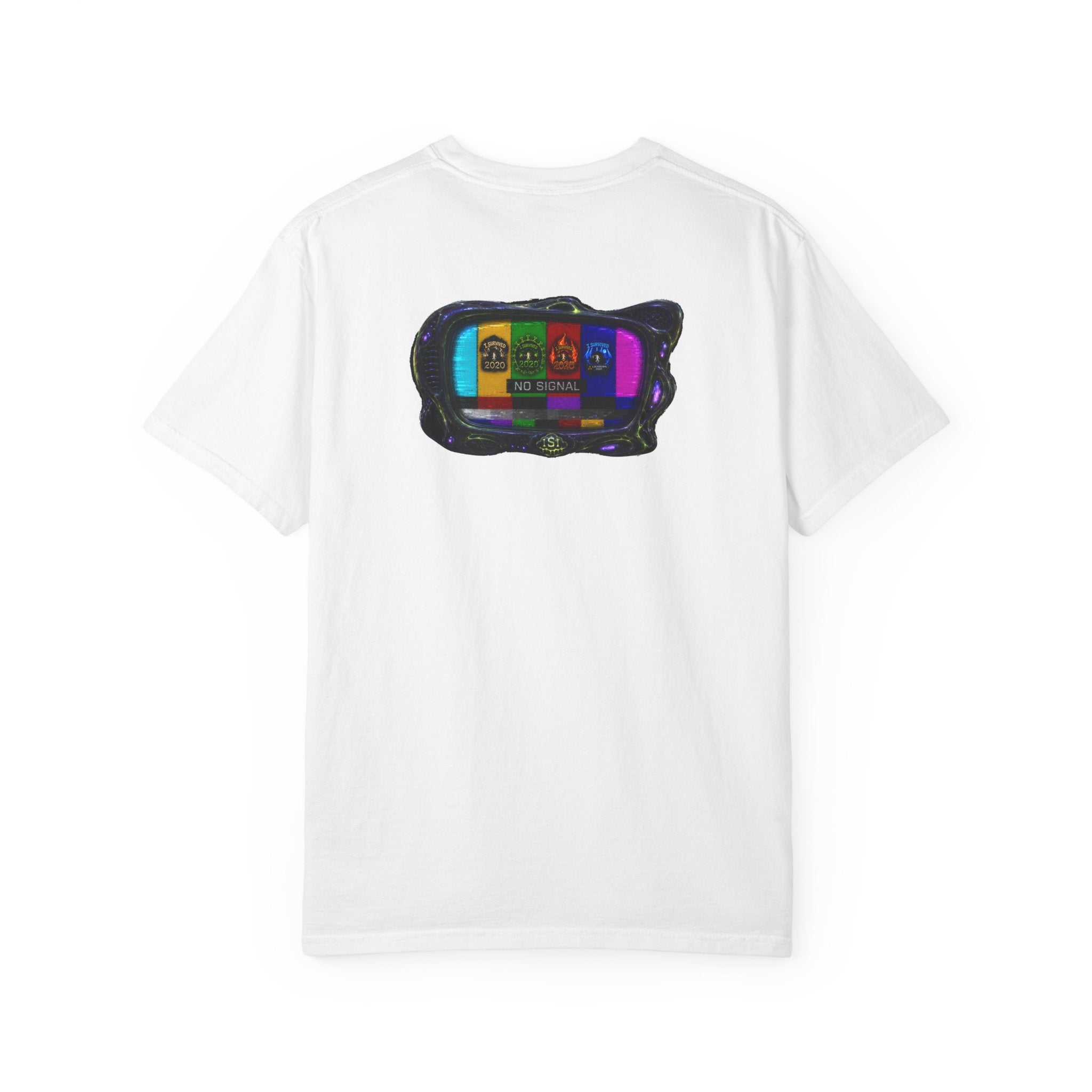I Survived 2020 — "No Signal" Test Pattern Tee Alien Broadcast Finale Summer Premiere Unisex Garment-Dyed T-shirt