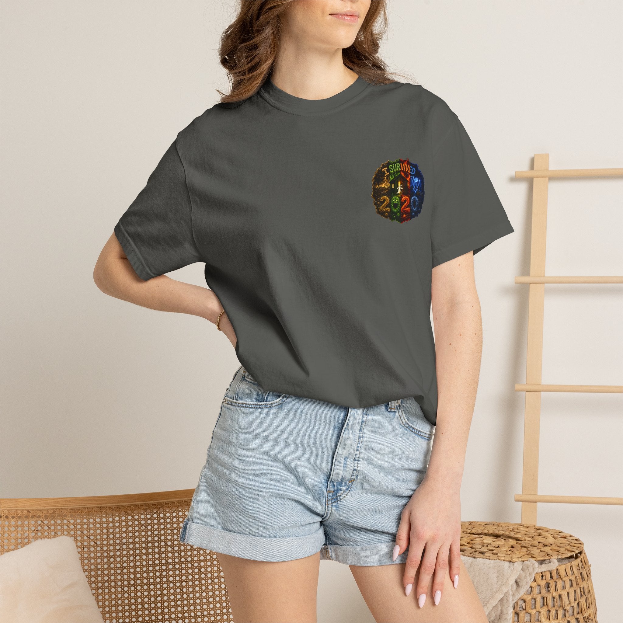 I Survived 2020 — "No Signal" Test Pattern Tee Alien Broadcast Finale Summer Premiere Unisex Garment-Dyed T-shirt