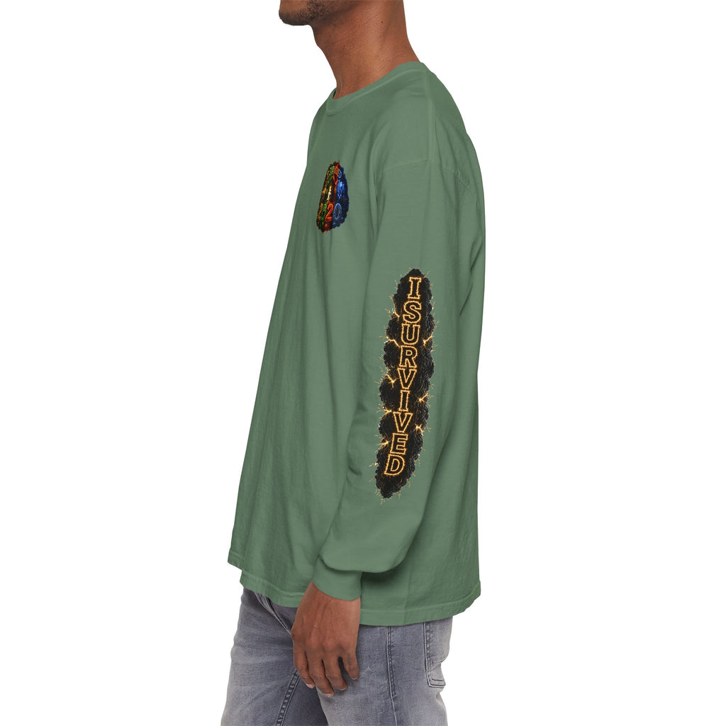 I Survived 2020 — "No Signal" Test Pattern Tee Special Edition Alien Broadcast Finale Summer Premiere Unisex Garment-Dyed Long Sleeve T-Shirt