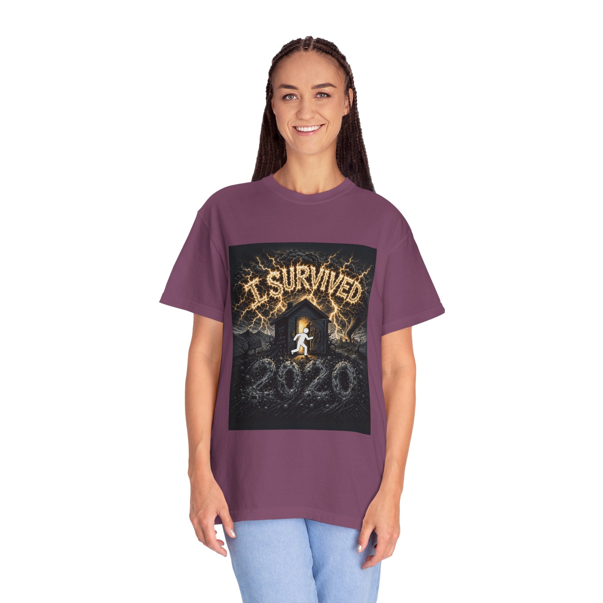 I Survived 2020 — Original Design Teaser Tee | Season 1 Premiere Drop Unisex Garment-Dyed T-shirt