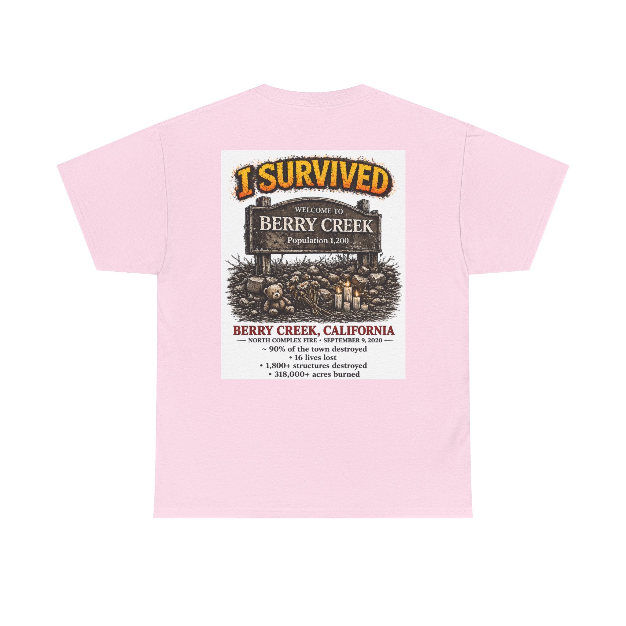I Survived 2020 — S2:E1 "Berry Creek" | Wildfire Edition Memorial Unisex Heavy Cotton Tee