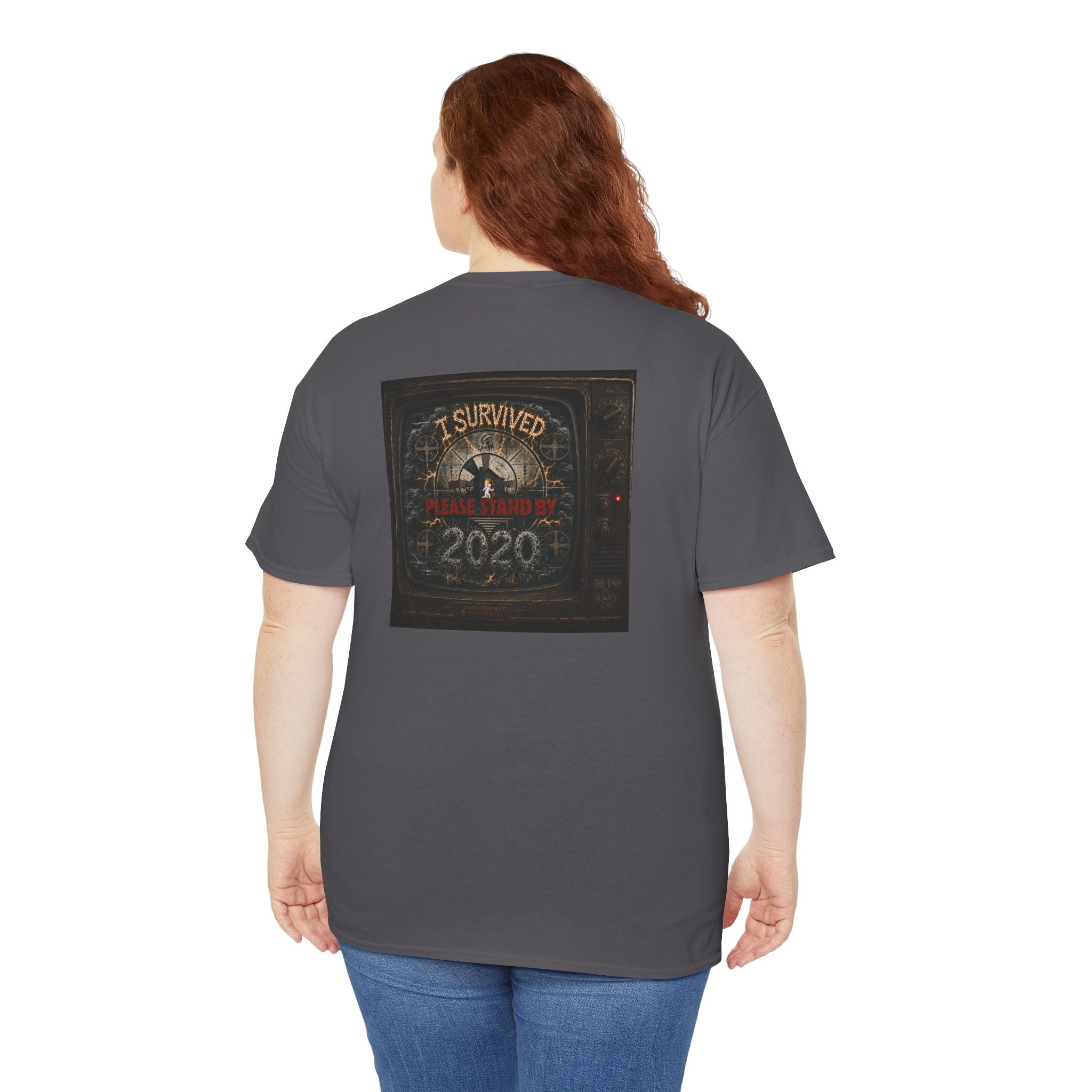 I Survived 2020 — "Please Stand By" Test Pattern Tee Summer Premier Unisex Heavy Cotton Tee