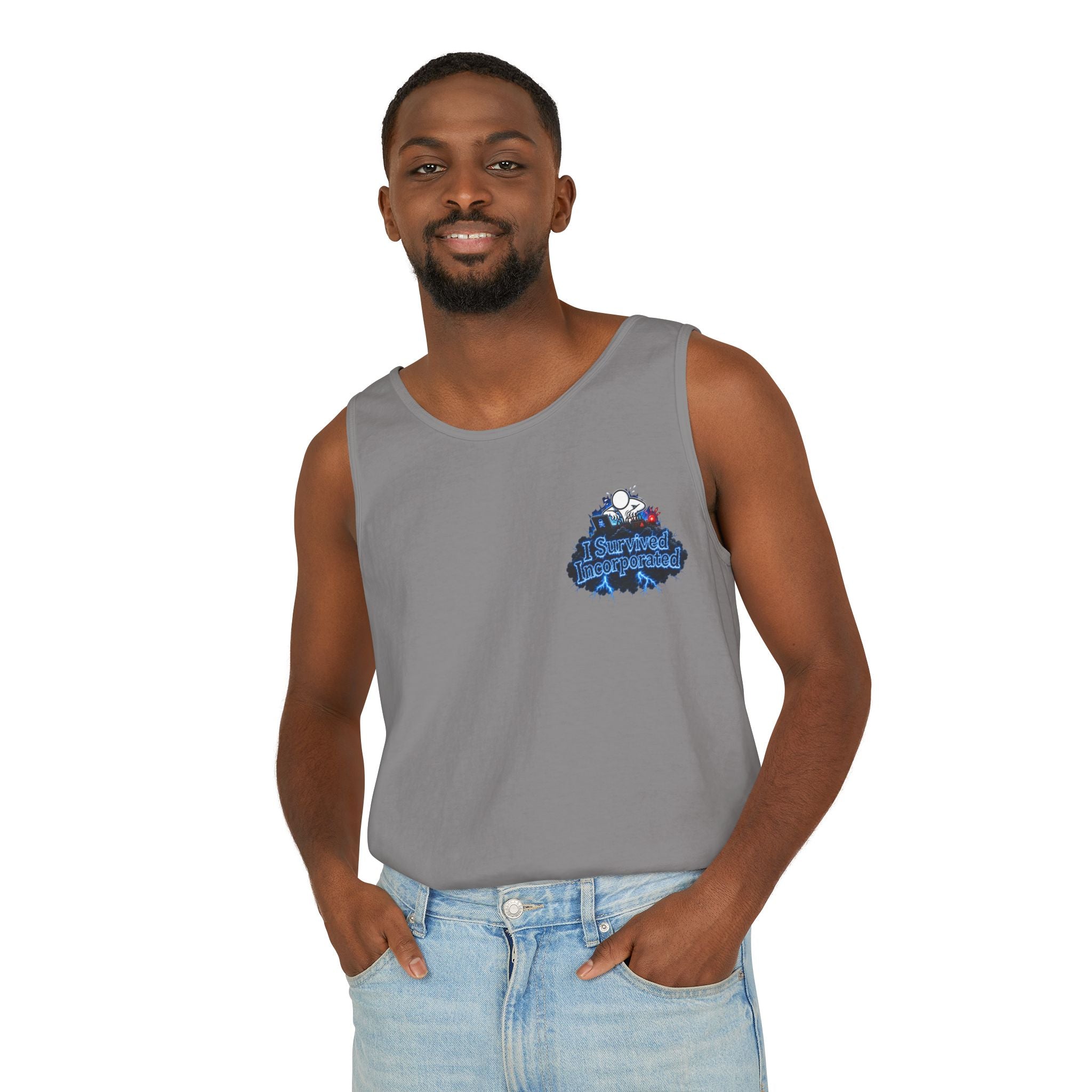 I Survived 2020 — "Please Stand By" Test Pattern Tee Lockdown Special Edition Summer Exclusive Unisex Garment-Dyed Tank Top