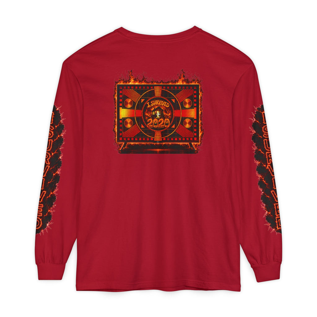 I Survived 2020 — "Please Stand By" Test Pattern Tee Special Edition Wildfire Signal Edition Summer Premiere Unisex Garment-Dyed Long Sleeve T-Shirt
