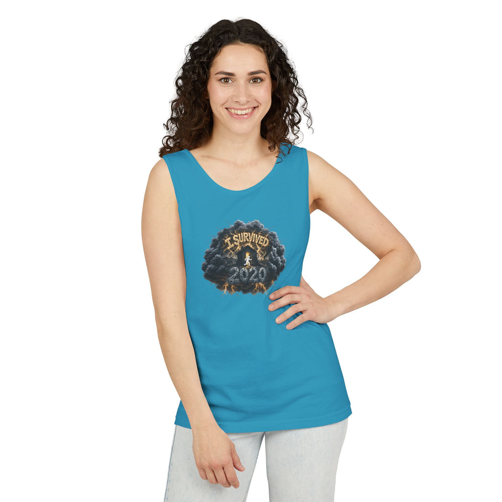 I Survived 2020 — Original PILOT Design: Director's Cut Unisex Garment-Dyed Tank Top