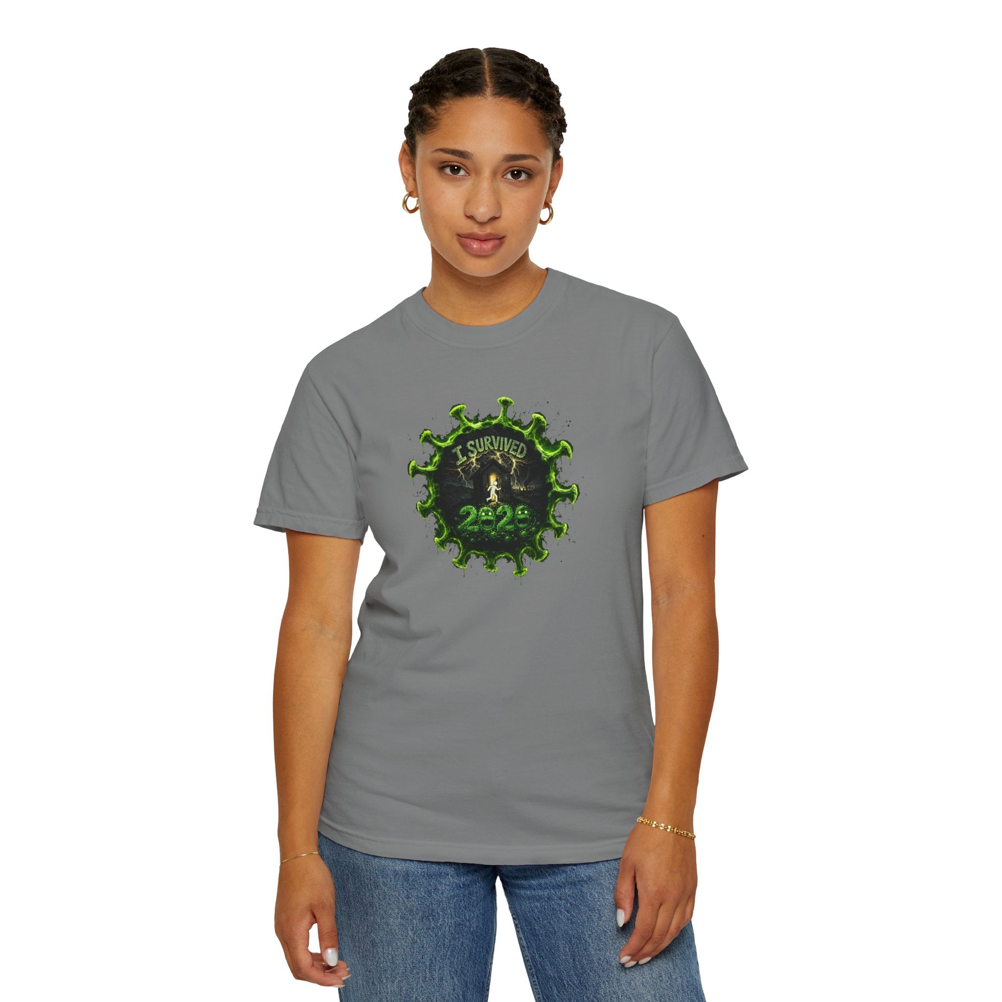I Survived 2020 — PANDEMIC S1:E4: Director's Cut "Mask Madness" Unisex Garment-Dyed T-shirt