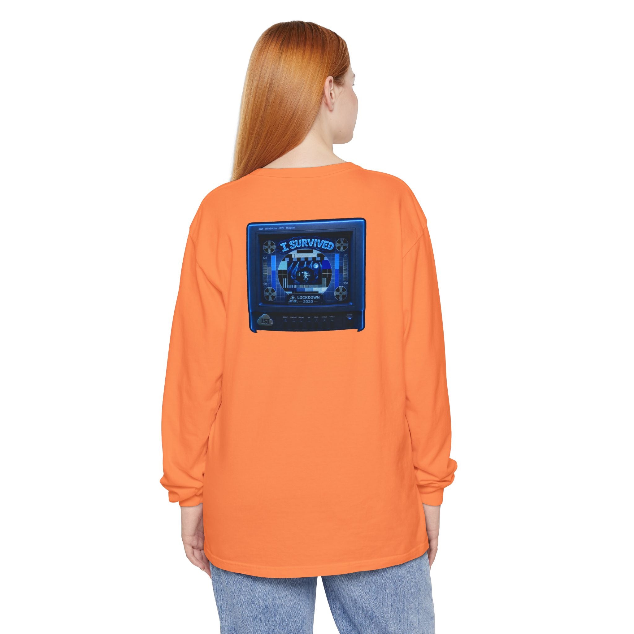 I Survived 2020 — "Please Stand By" Test Pattern Tee Lockdown Edition Summer Exclusive Unisex Garment-Dyed Long Sleeve T-Shirt