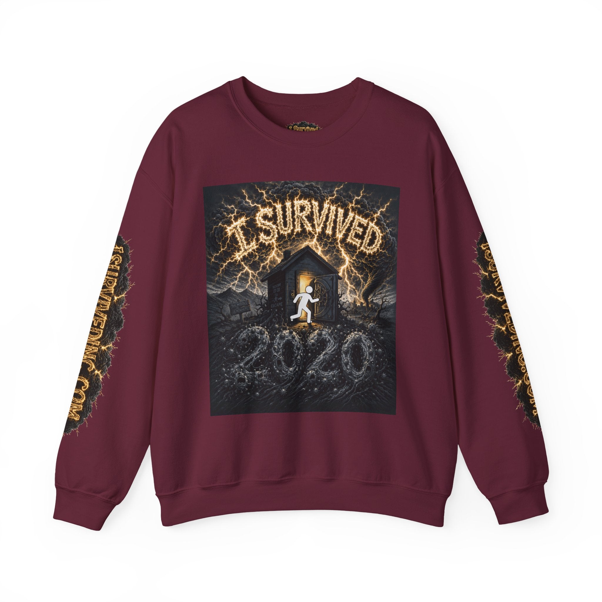 I Survived 2020 — Original Design Teaser Tee | Season 1 Premiere Drop Unisex Heavy Blend™ Crewneck Sweatshirt (SPECIAL EDITION)