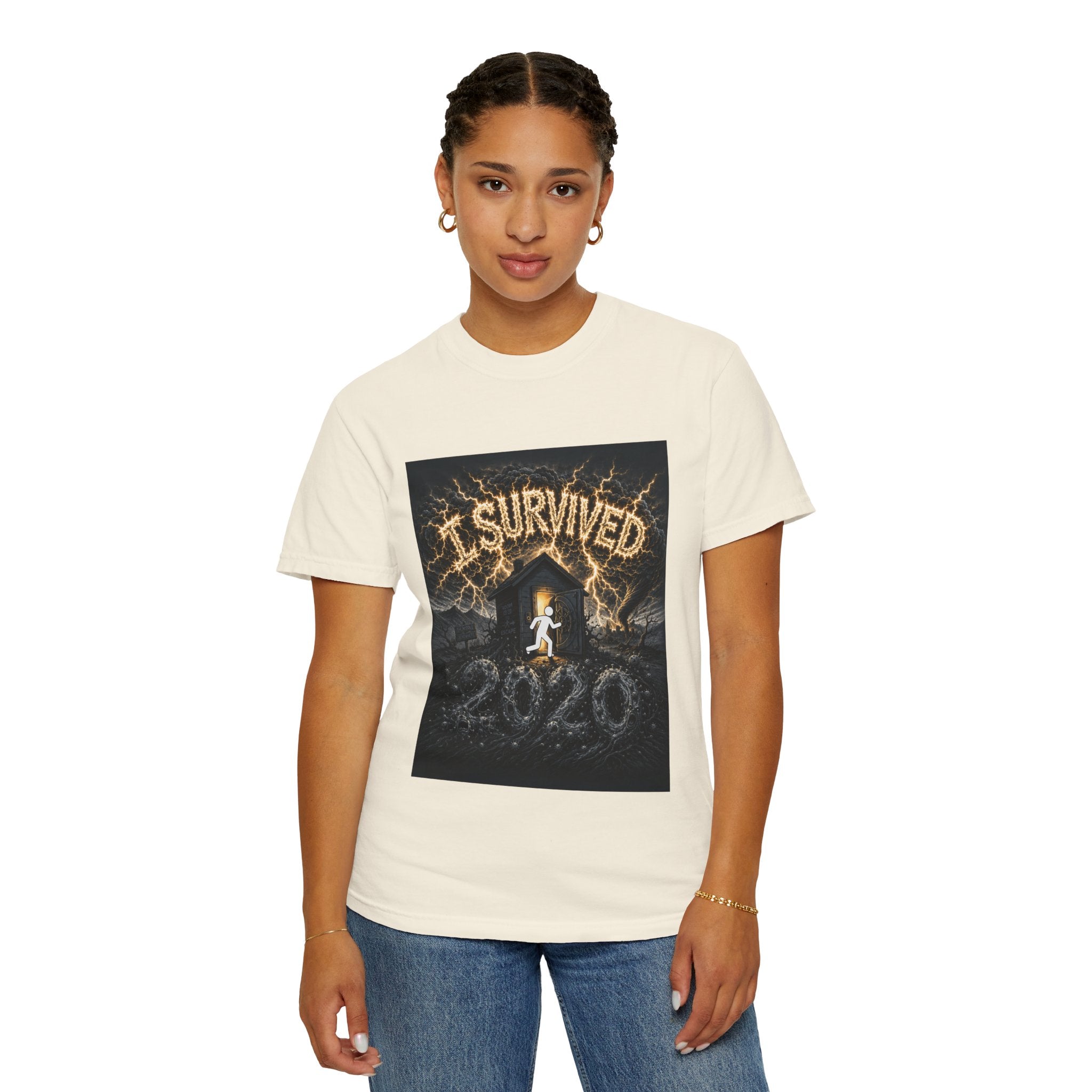 I Survived 2020 — Original Design Teaser Tee | Season 1 Premiere Drop Unisex Garment-Dyed T-shirt