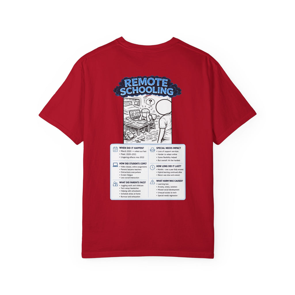 I Survived 2020 —  LOCKDOWN S3:E3: Director's Cut "Remote Schooling" Unisex Garment-Dyed T-shirt
