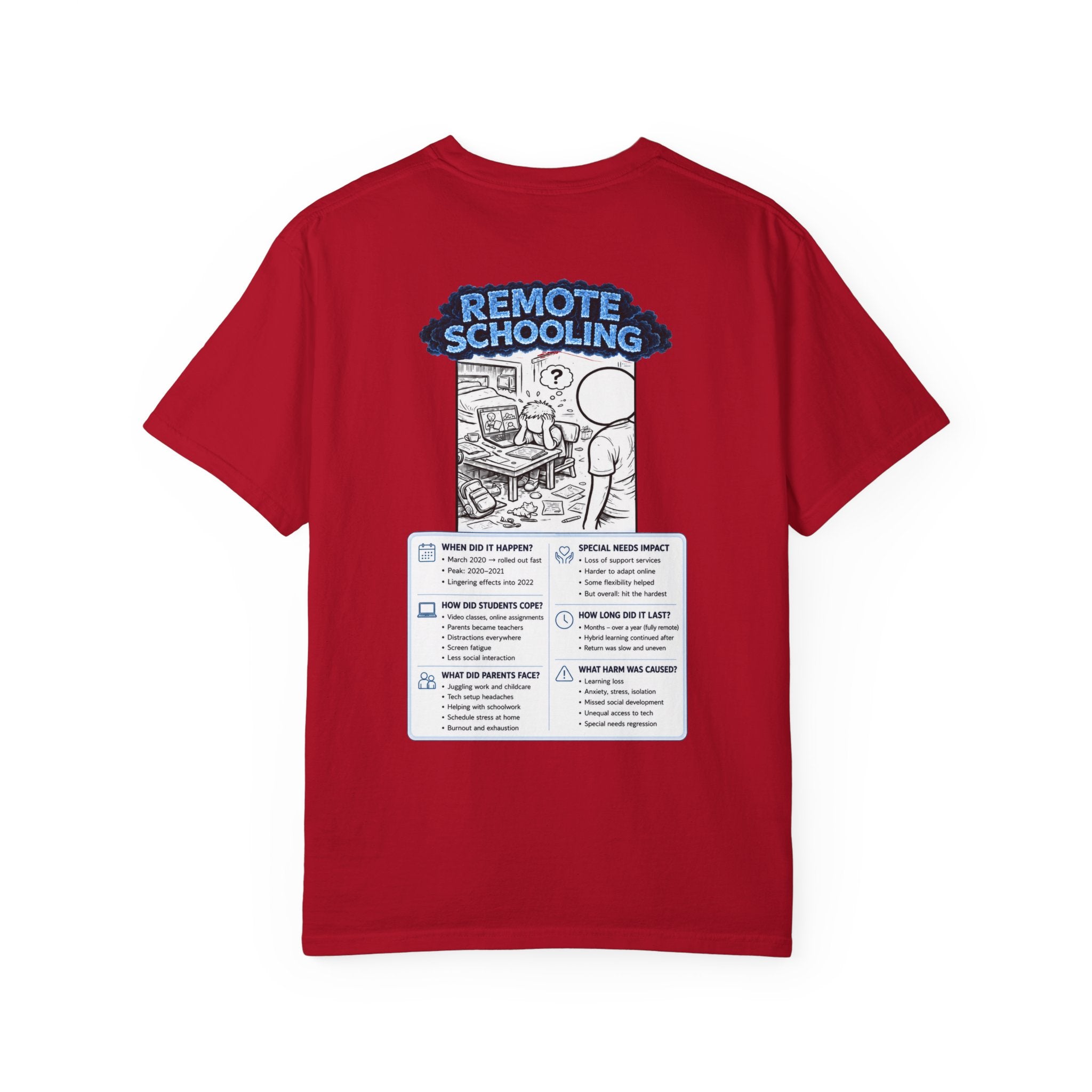 I Survived 2020 —  LOCKDOWN S3:E3: Director's Cut "Remote Schooling" Unisex Garment-Dyed T-shirt