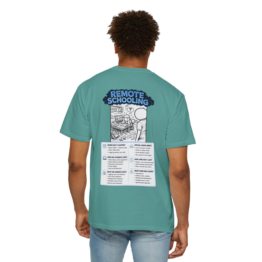 I Survived 2020 —  LOCKDOWN S3:E3: Director's Cut "Remote Schooling" Unisex Garment-Dyed T-shirt