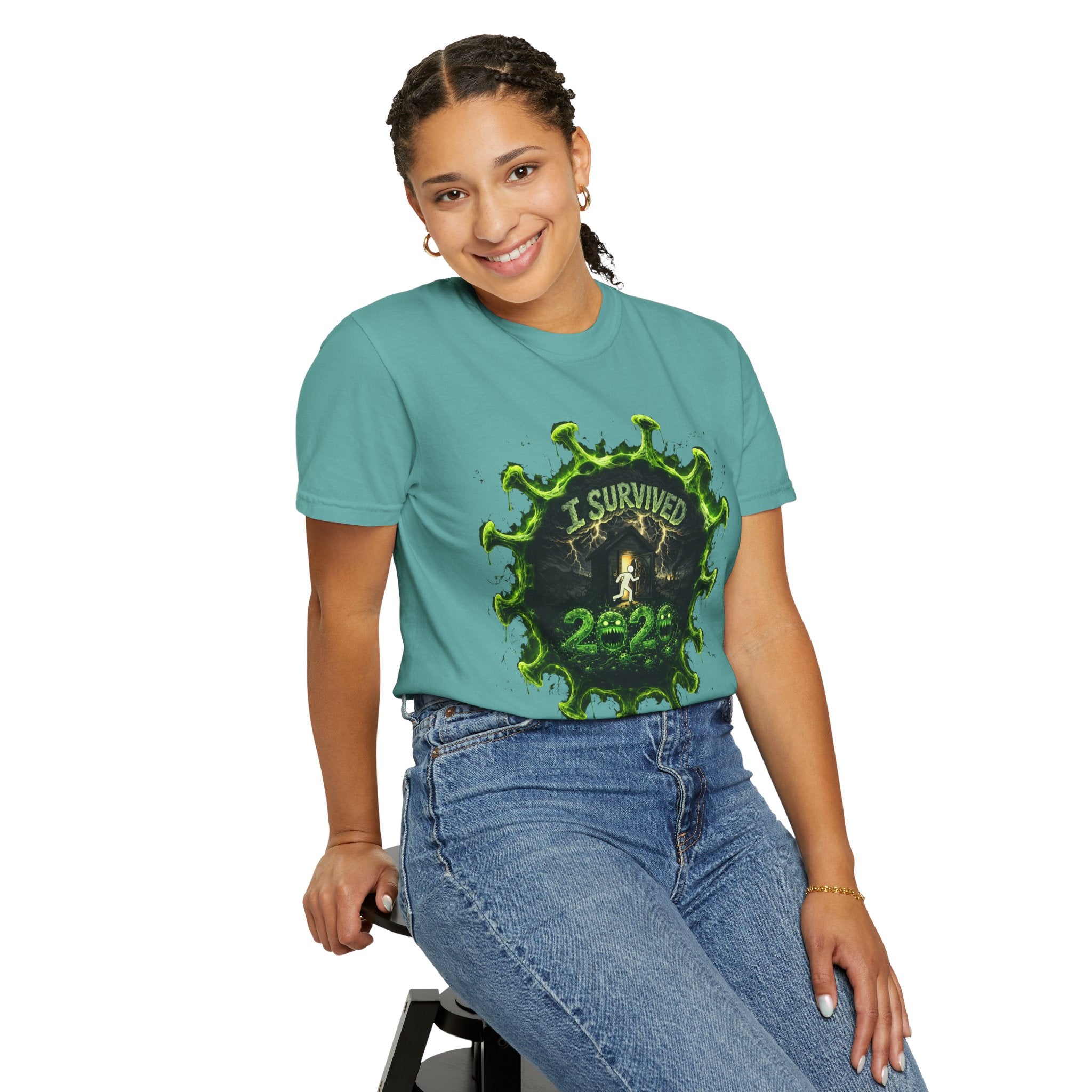 I Survived 2020 — Director's Cut S1:E1 "COVID-19: The Coronavirus" | Pandemic Edition Unisex Garment-Dyed T-shirt