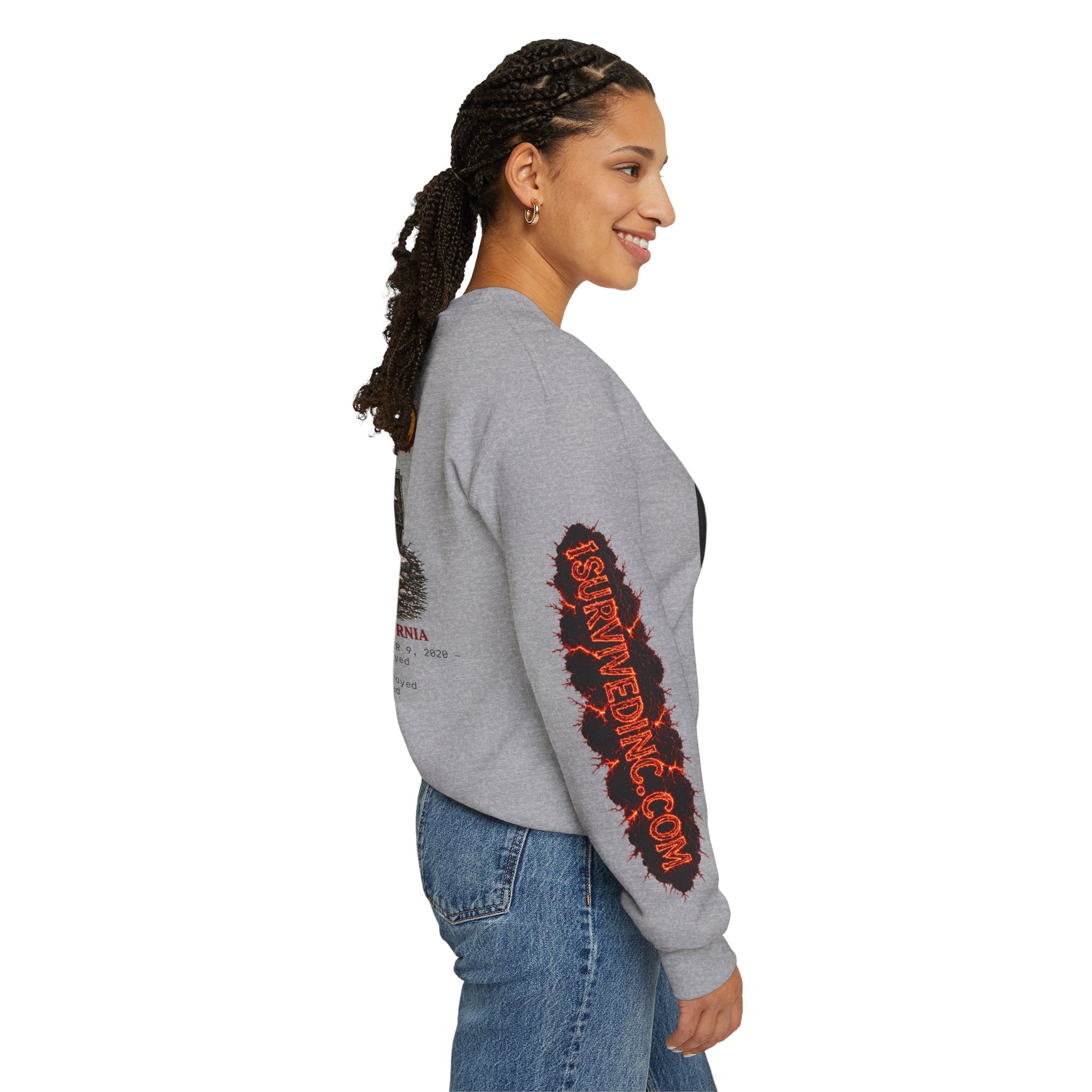 I Survived 2020 — S2:E1 "Berry Creek" | Wildfire Edition Memorial Unisex Heavy Blend™ Crewneck Sweatshirt