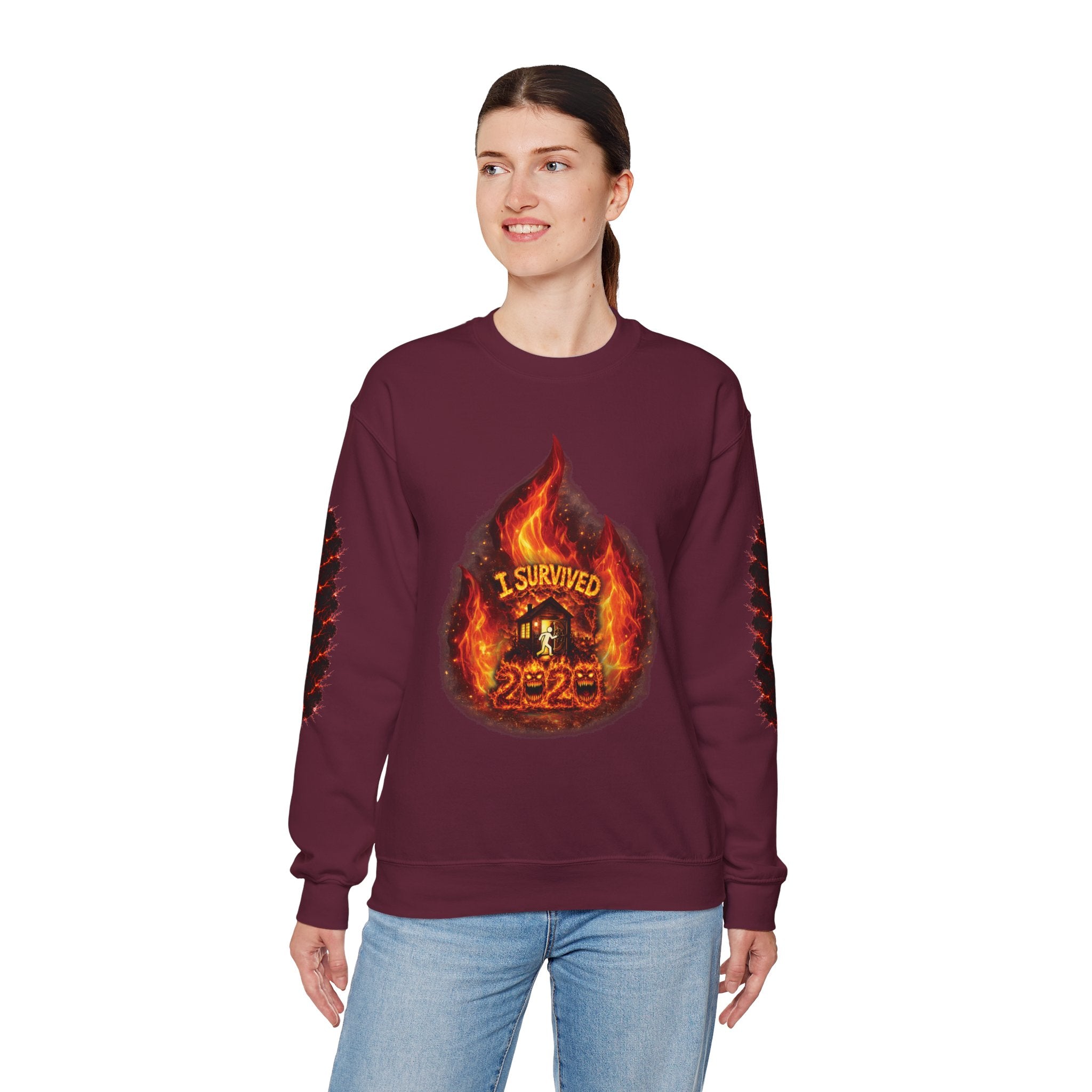 I Survived 2020 — Director's Cut S2:E3 "The California Wildfires" | Wildfire Edition Memorial Unisex Heavy Blend™ Crewneck Sweatshirt
