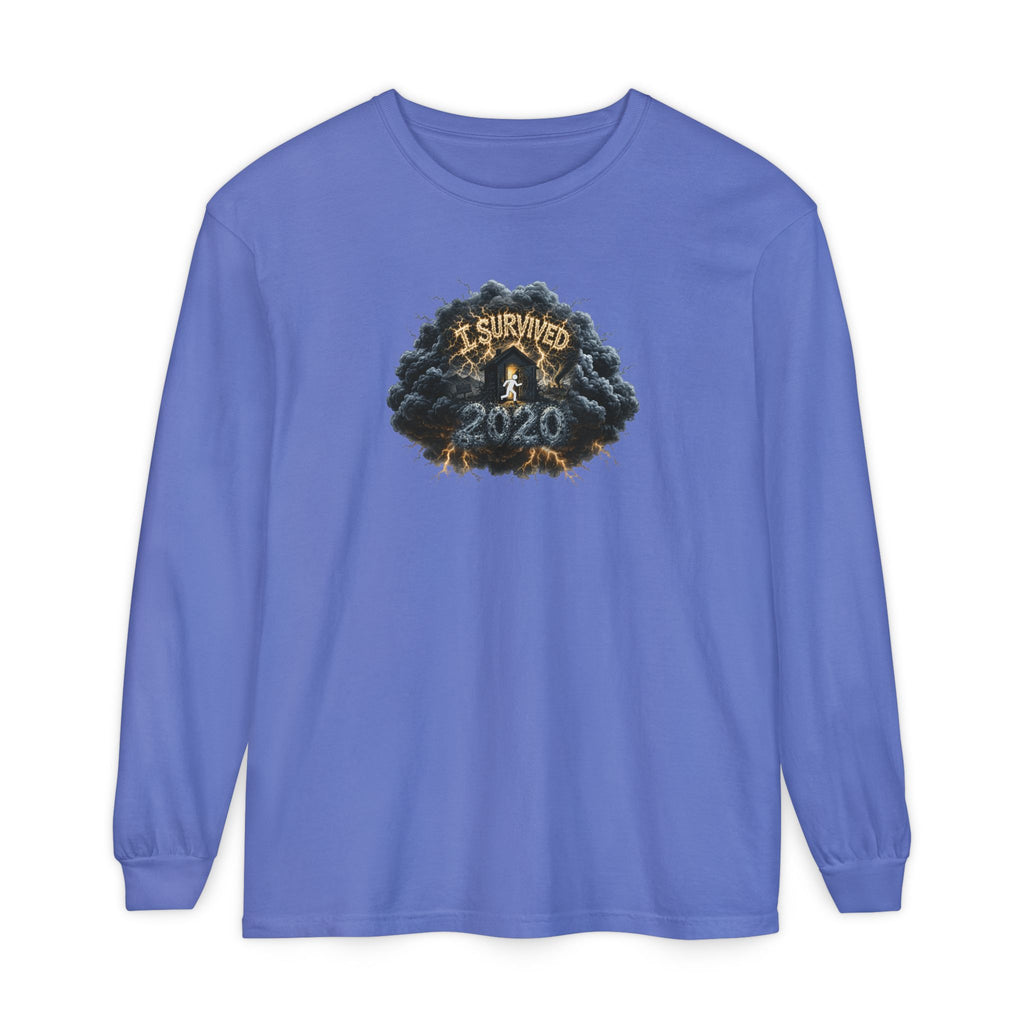 I Survived 2020 — Original PILOT Design: Director's Cut Unisex Garment-Dyed Long Sleeve T-Shirt