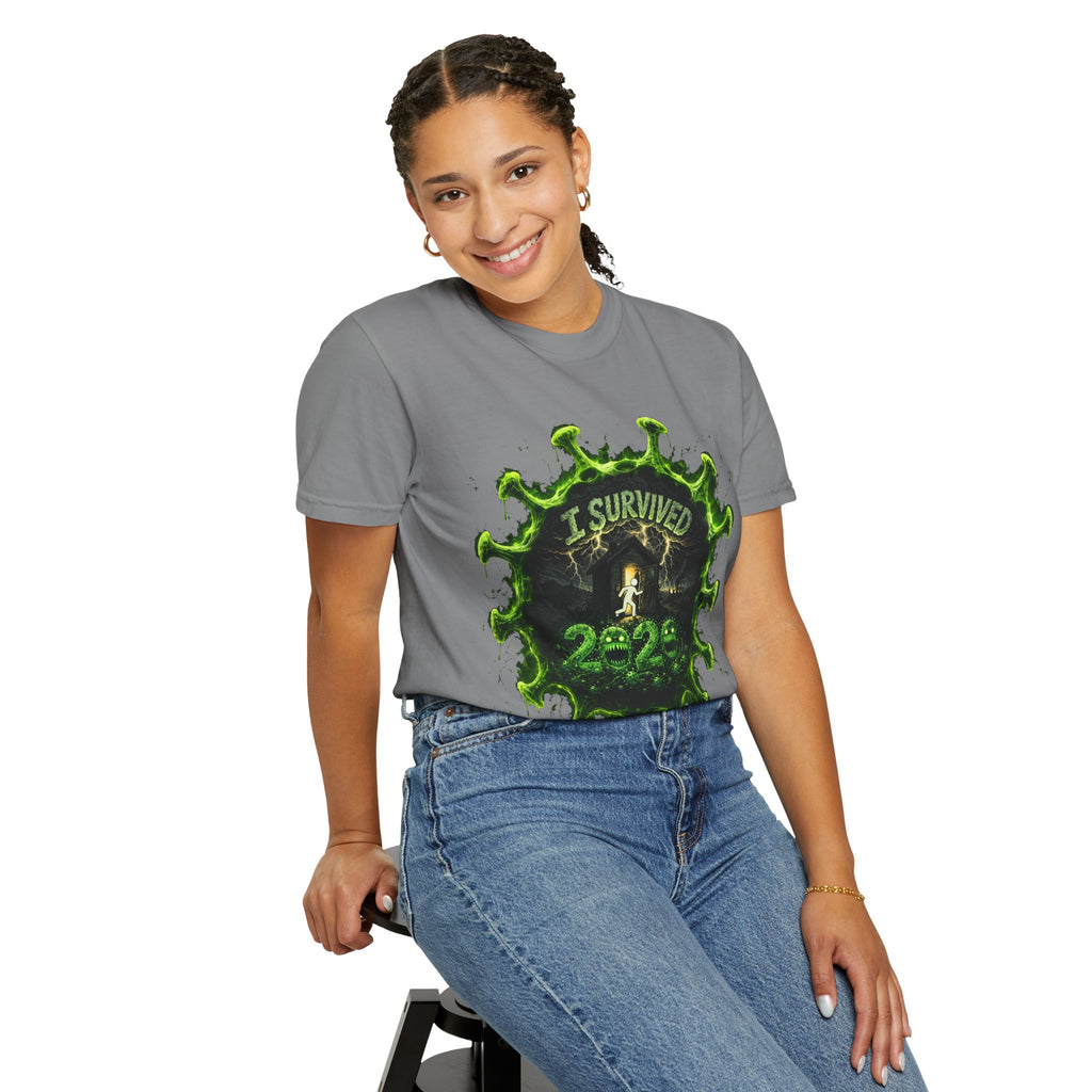 I Survived 2020 — Director's Cut S1:E4 "Mask Madness Mayhem Moment" | Pandemic Edition Unisex Garment-Dyed T-shirt