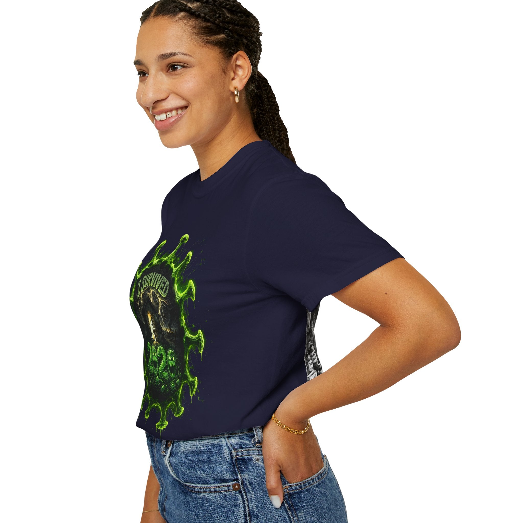 I Survived 2020 — Director's Cut S1:E1 "COVID-19: The Coronavirus" | Pandemic Edition Unisex Garment-Dyed T-shirt
