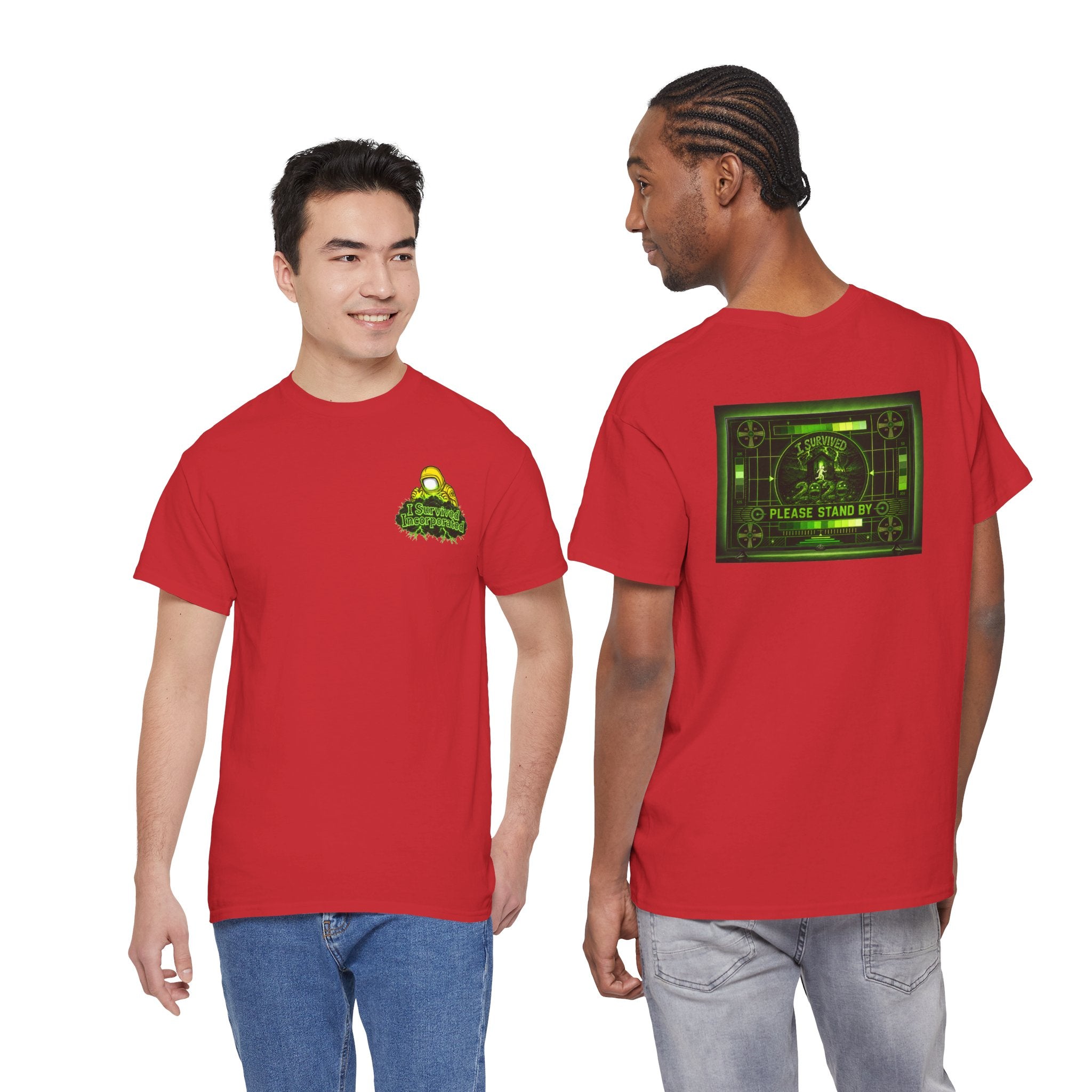 I Survived 2020 — "Please Stand By" Test Pattern Toxic Signal Tee Summer Premiere Unisex Heavy Cotton Tee
