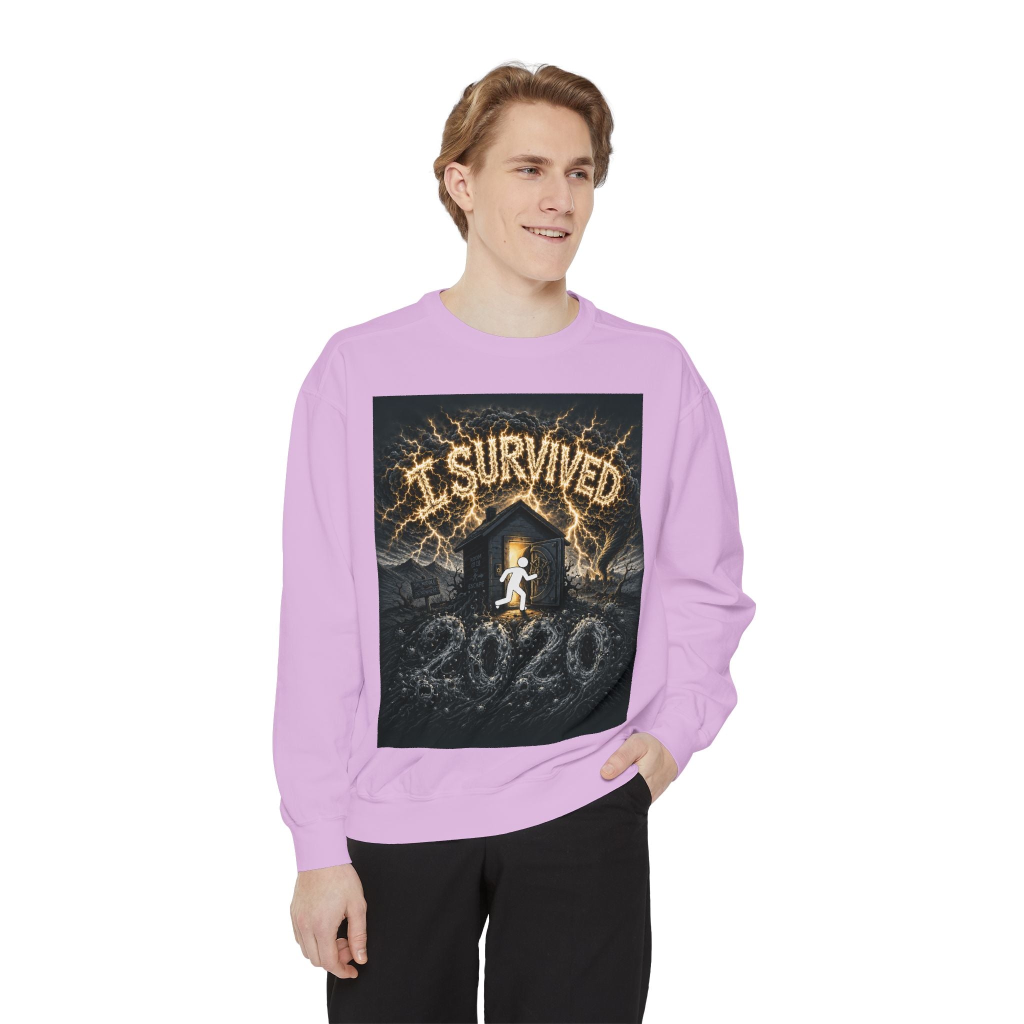 I Survived 2020 — Original Design Teaser Sweatshirt | Season 1 Premiere Drop Unisex Garment-Dyed Sweatshirt
