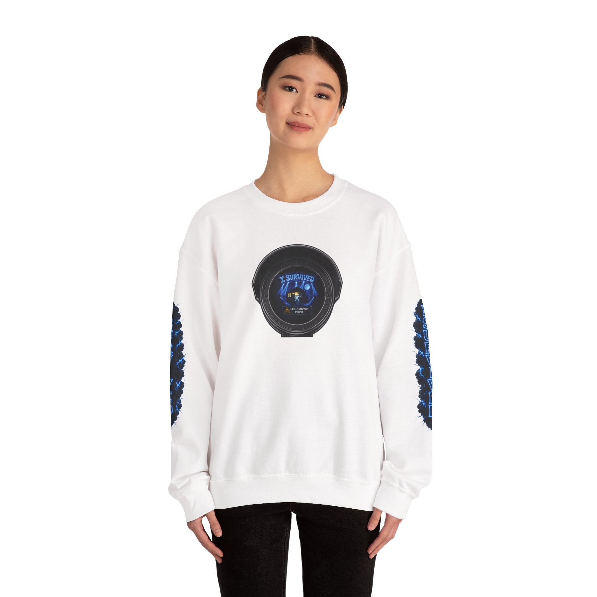 I Survived 2020 — LOCKDOWN S3:E4: Director's Cut "Working From Home" Unisex Heavy Blend™ Crewneck Sweatshirt