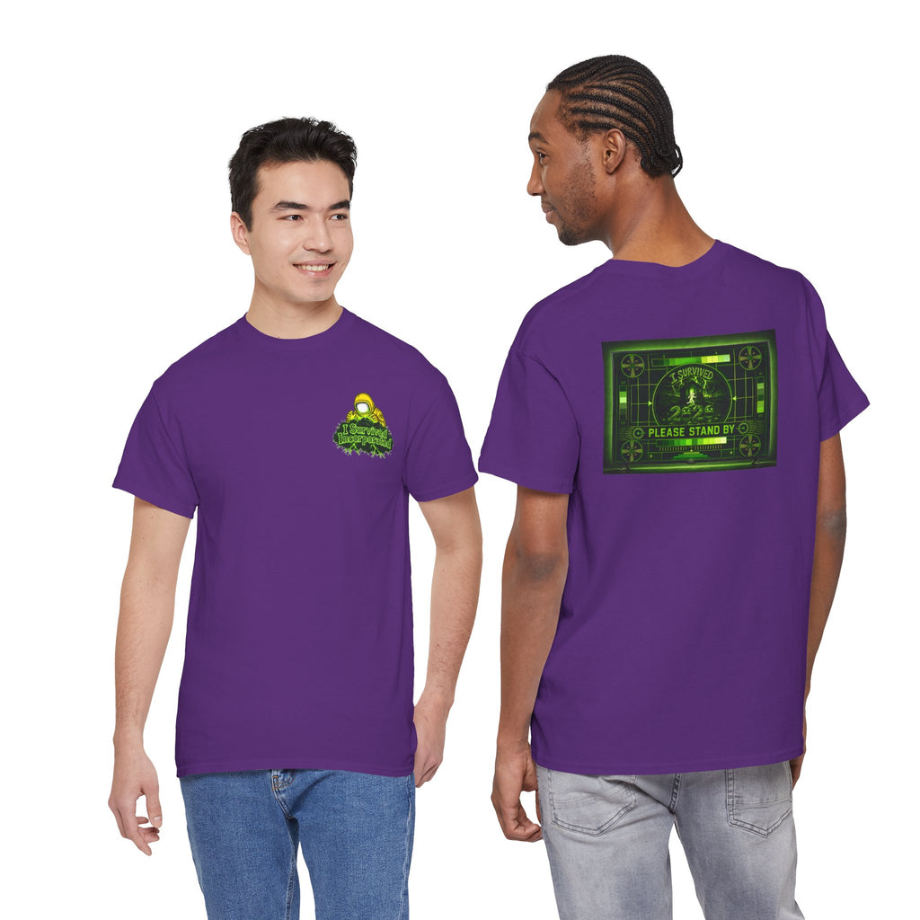 I Survived 2020 — "Please Stand By" Test Pattern Toxic Signal Tee Summer Premiere Unisex Heavy Cotton Tee