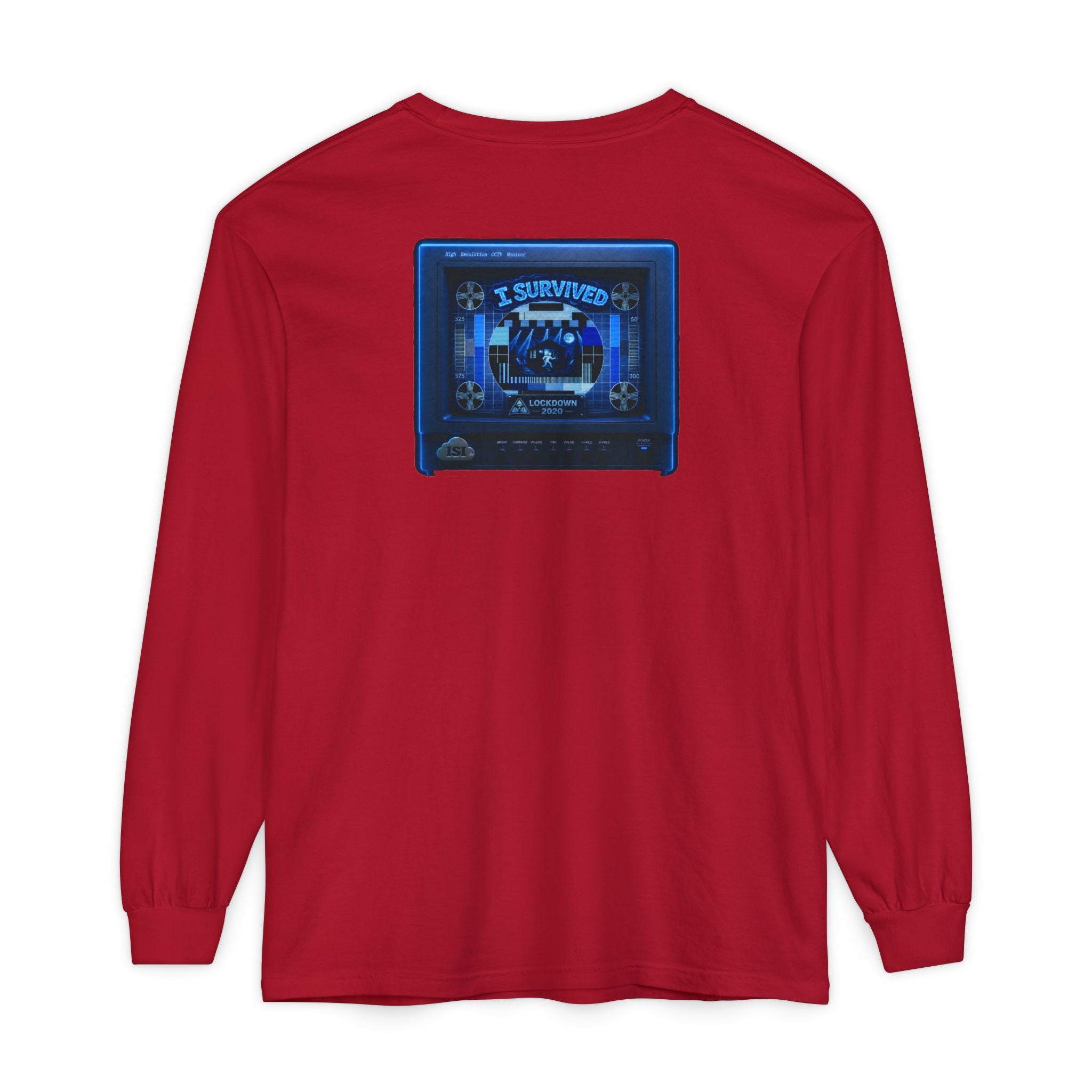 I Survived 2020 — "Please Stand By" Test Pattern Tee Lockdown Edition Summer Exclusive Unisex Garment-Dyed Long Sleeve T-Shirt